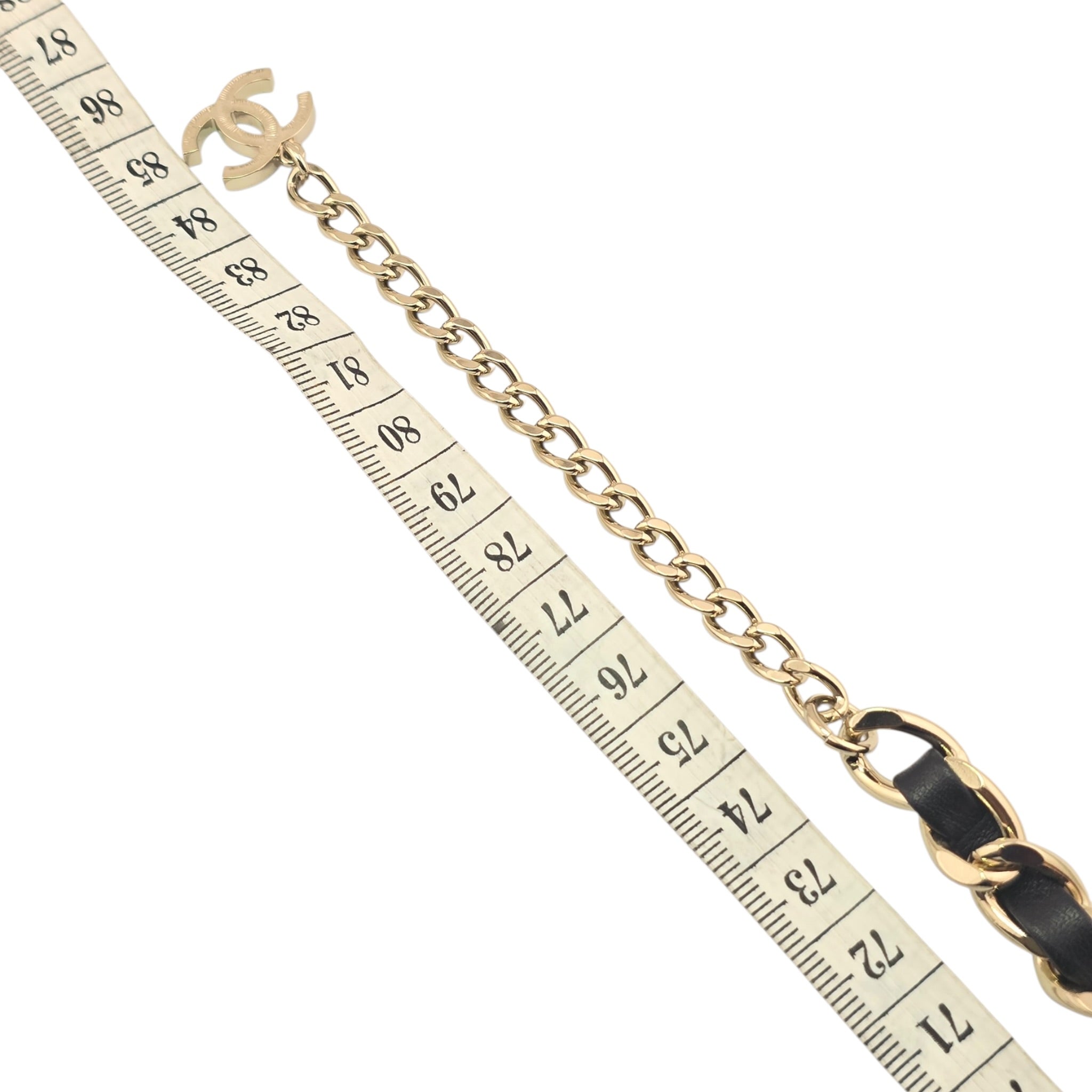Chanel CC Gold Black Leather Chain Belt 2025 CHANEL