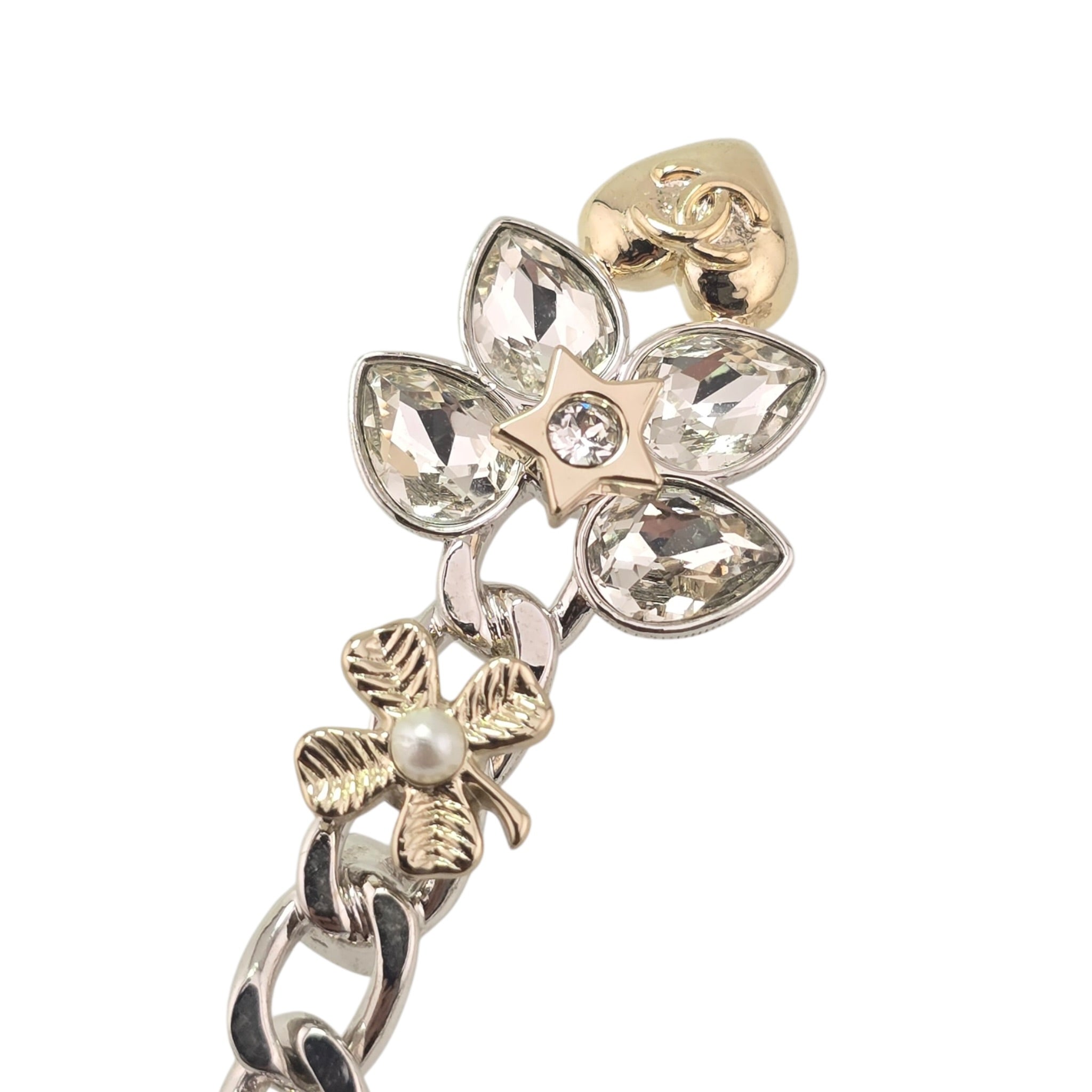 Chanel CC Gold Crystal Leaf Pin Brooch 2024 CHANEL