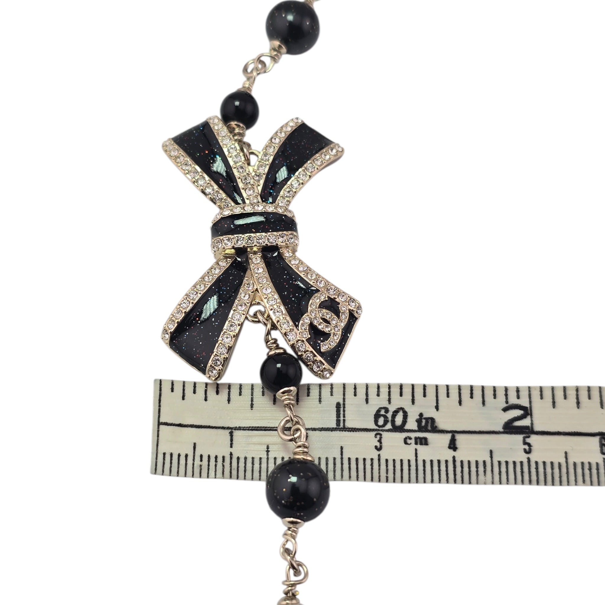 Chanel CC Gold Crystal Enamel Bow Pearl Bracelet 2025 CHANEL