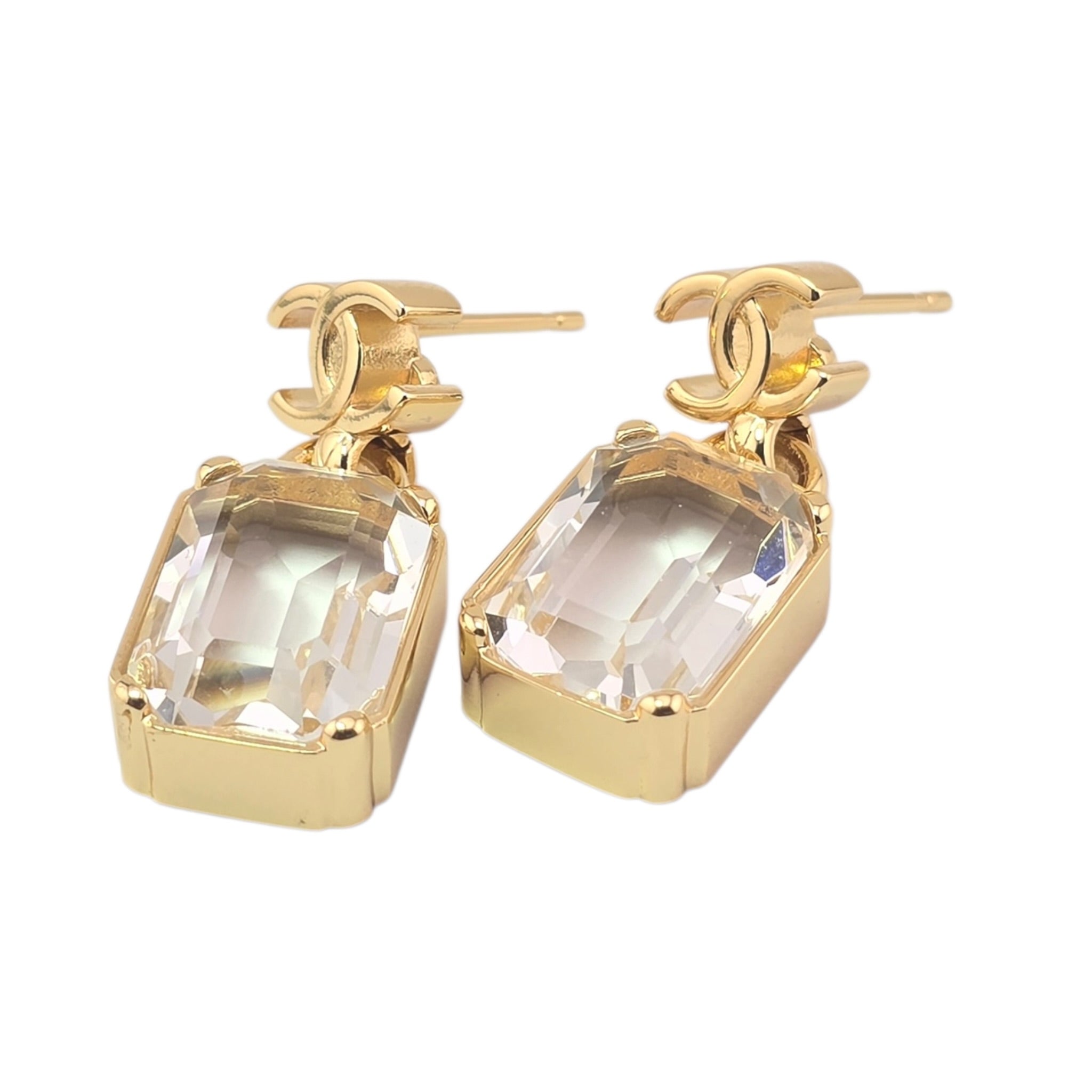 Chanel CC Crystal Drop Pendant Earrings 2026 CHANEL
