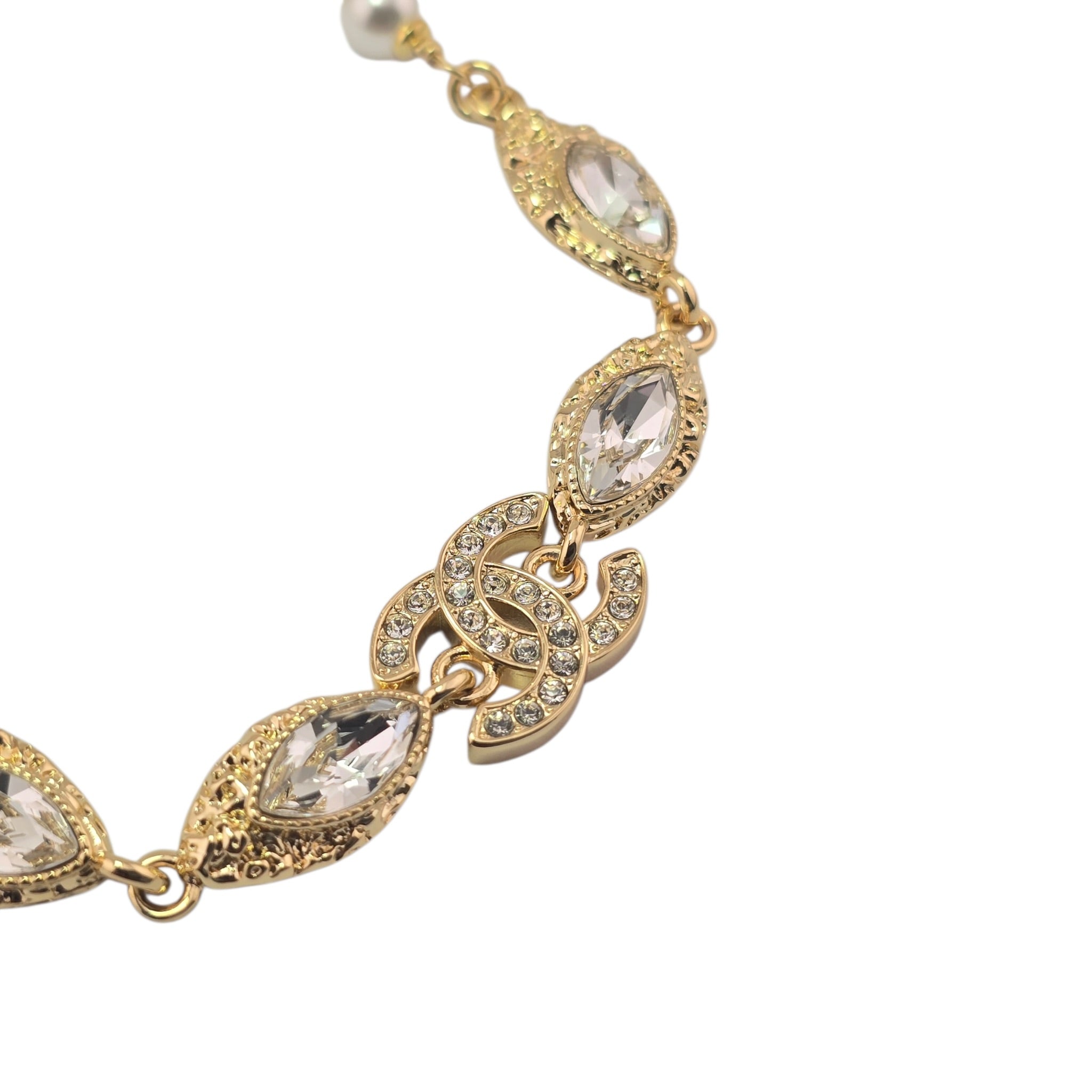 Chanel CC Gold Crystal Pendant Necklace 2026 CHANEL