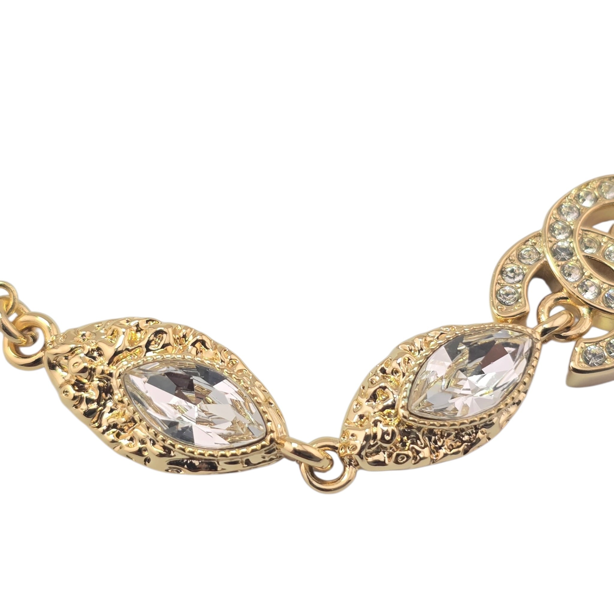 Chanel CC Gold Crystal Pendant Necklace 2026 CHANEL