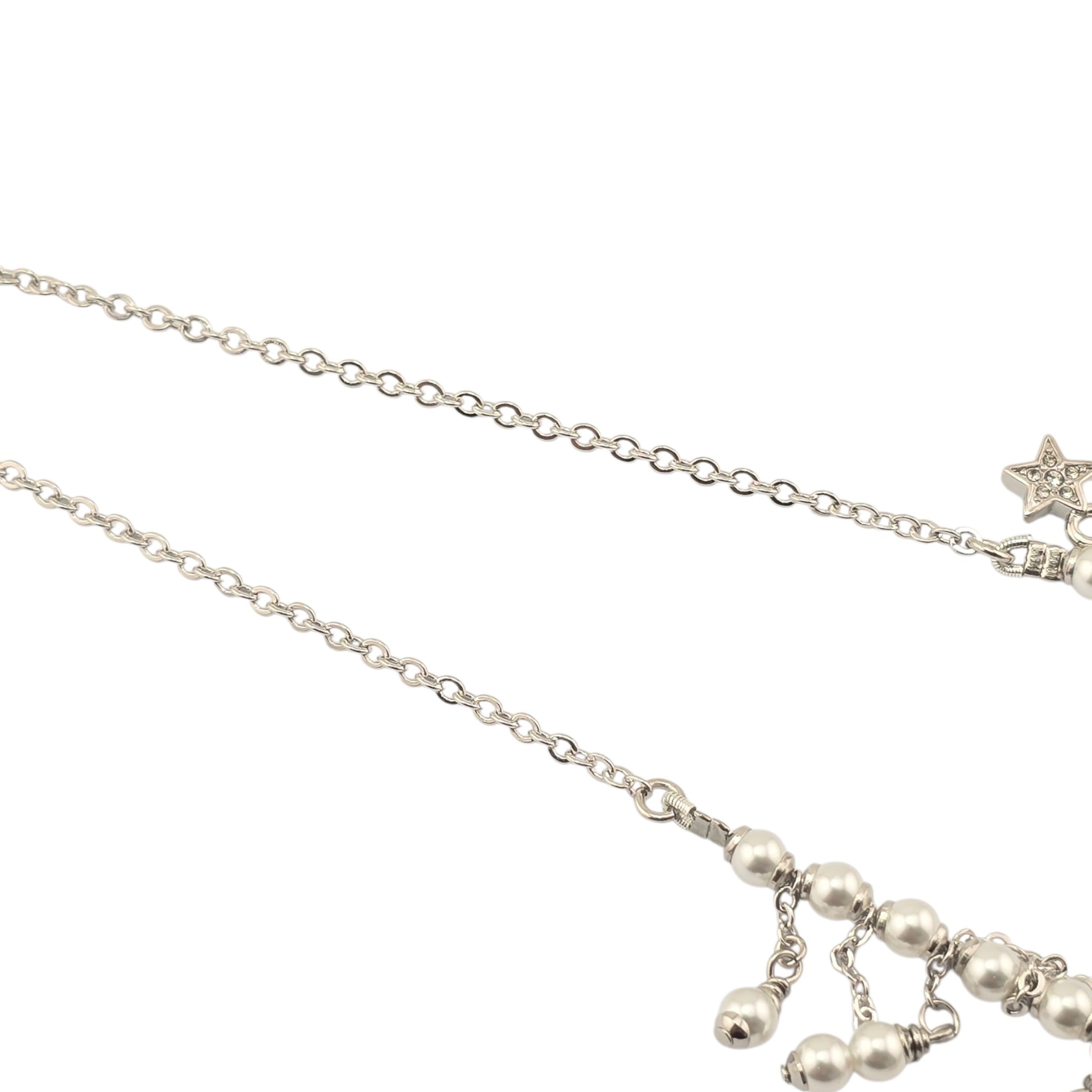 Chanel CC Camellia Black Silver Necklace 2026 CHANEL