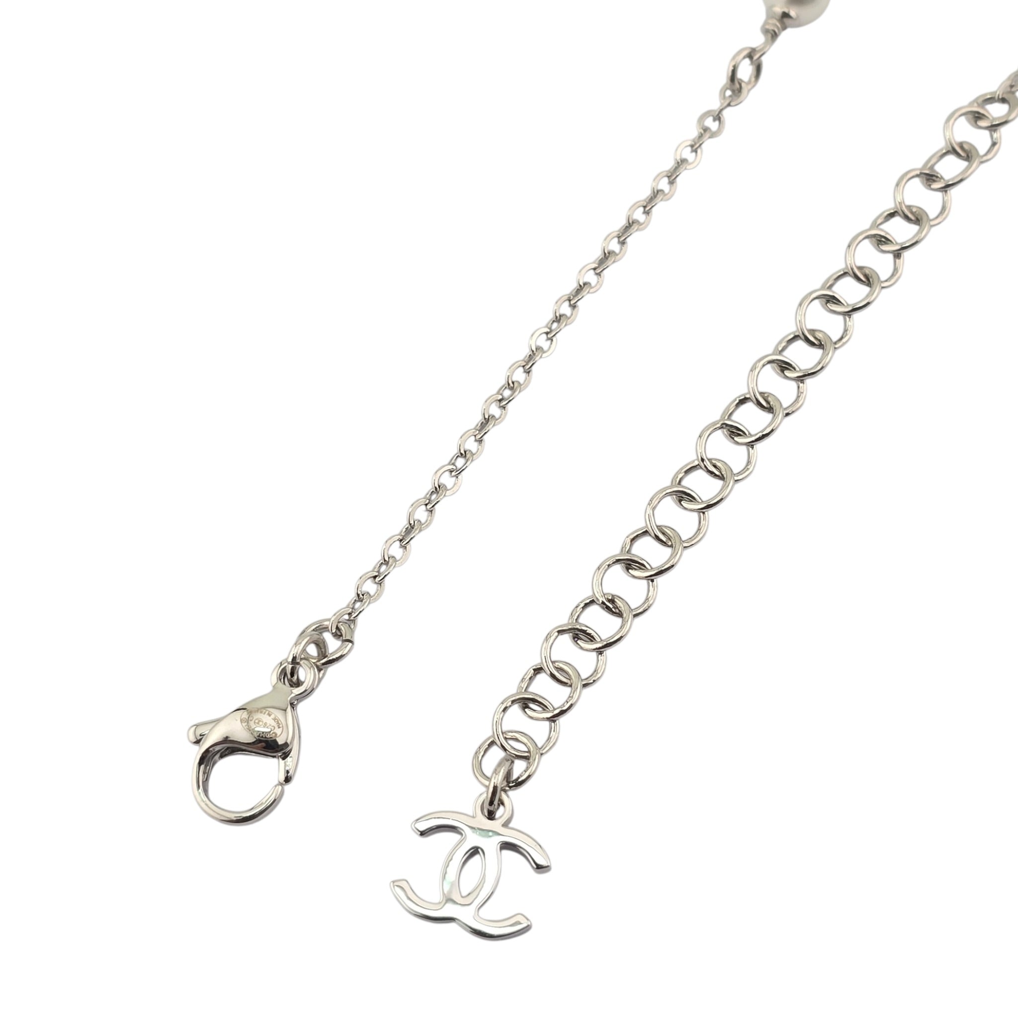 Chanel CC Black Enamel Camellia Pearl Pendant Necklace 2025 CHANEL