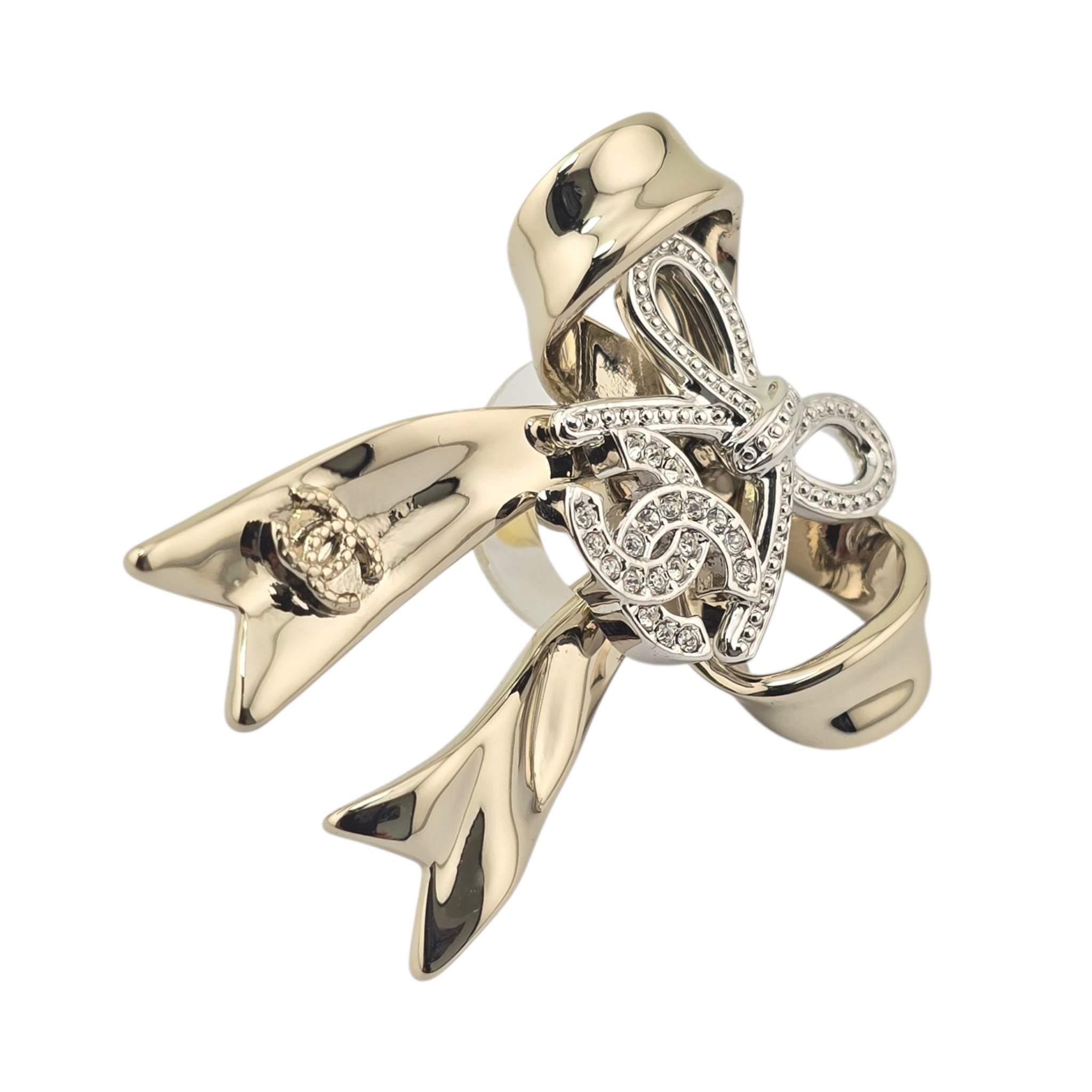 Chanel CC Bow Gold Earrings 2025 CHANEL