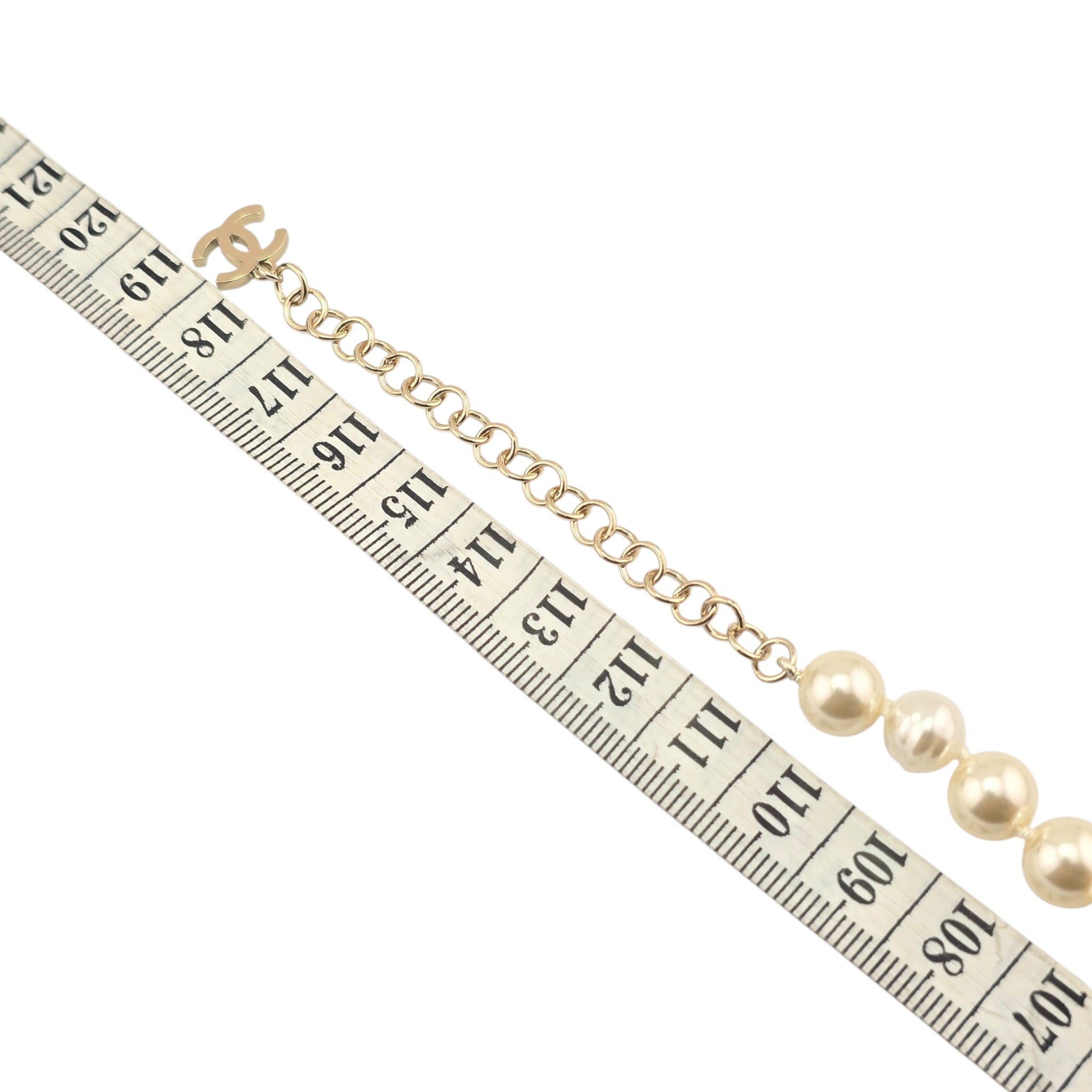 Chanel CC Long Faux Pearl Gold Necklace 2025 CHANEL