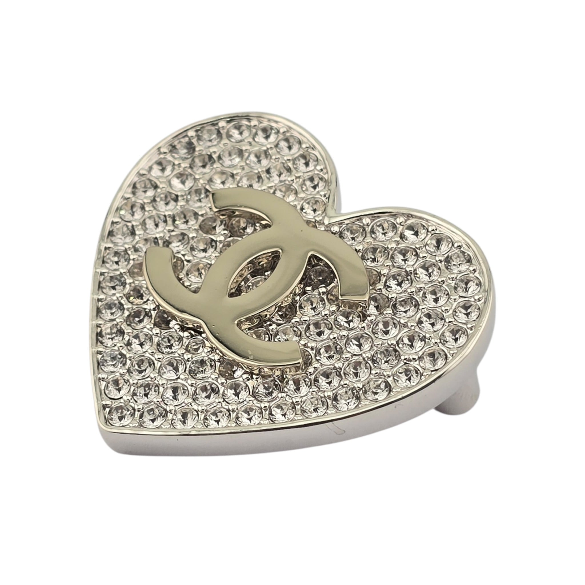 Chanel CC Gold Crystal Heart Brooch 2026 CHANEL