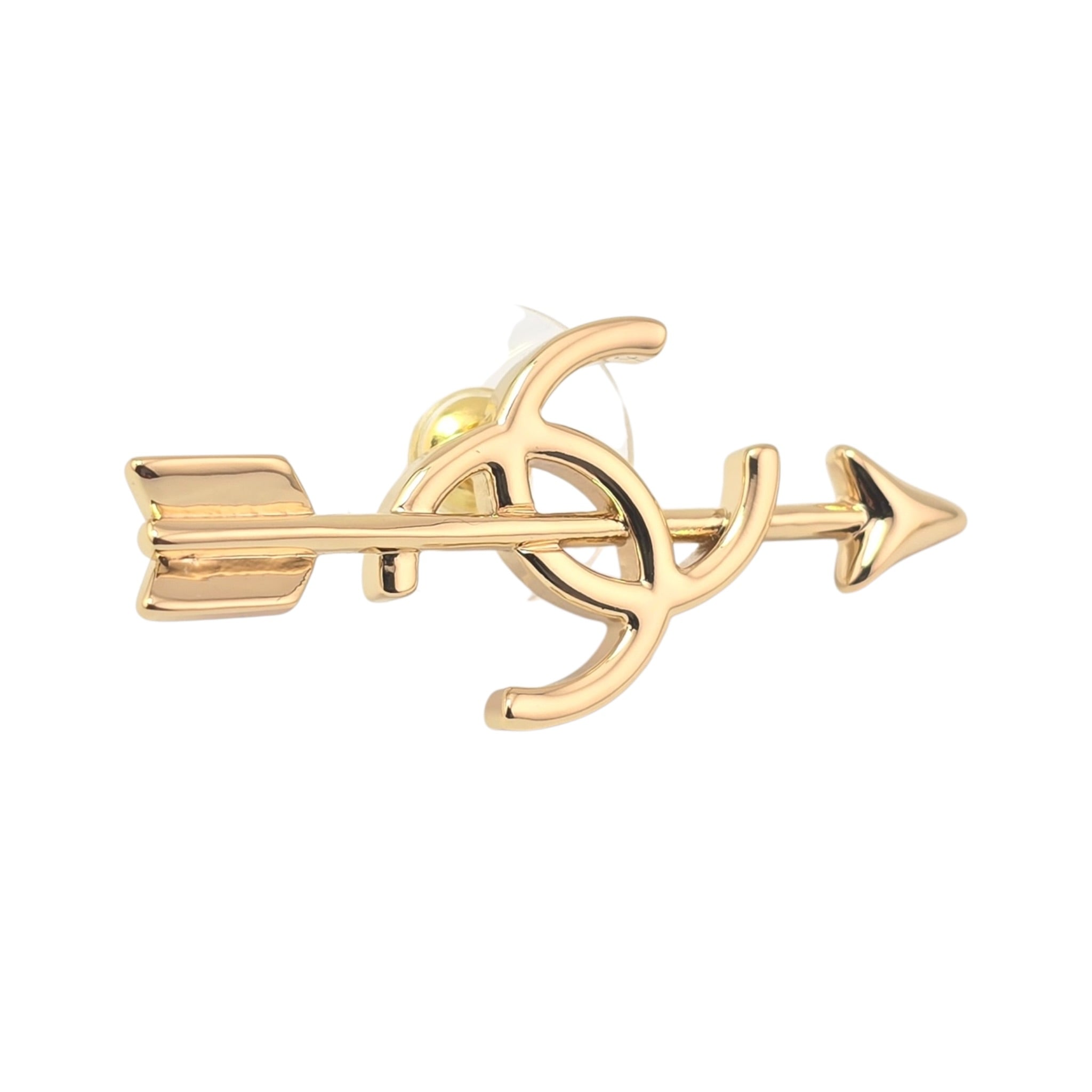 Chanel CC Arrow Stud Gold Earrings 2026 SS26 CHANEL