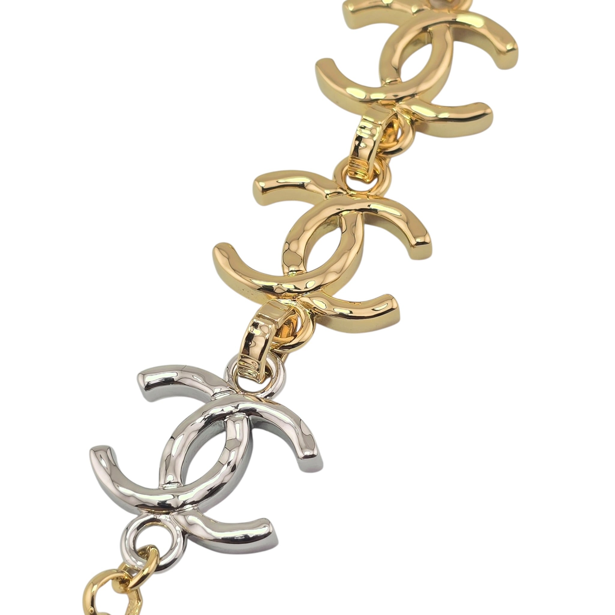 Chanel CC Gold Silver Metal Bracelet 2026 CHANEL
