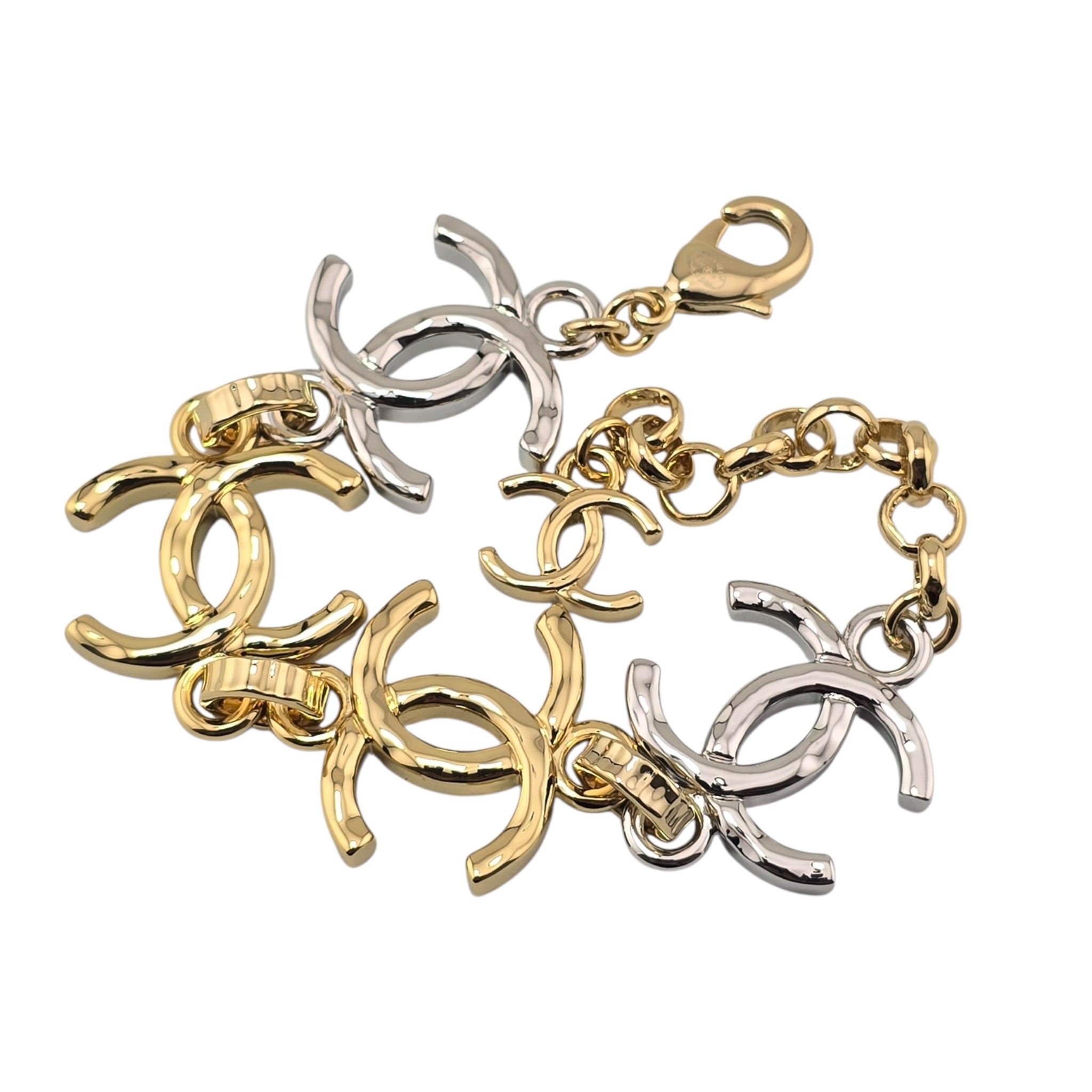 Chanel CC Gold Silver Metal Bracelet 2026 CHANEL
