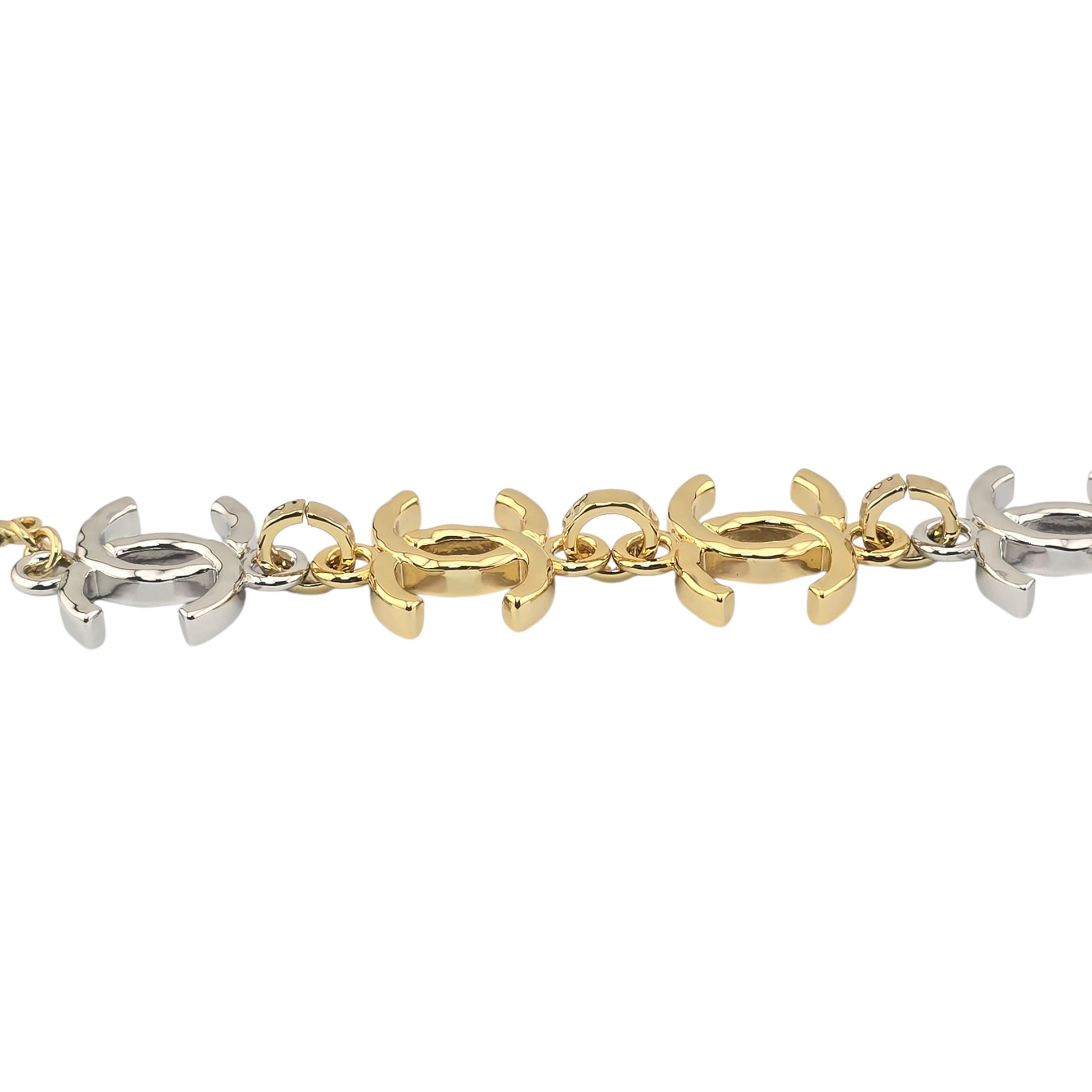 Chanel CC Gold Silver Metal Bracelet 2026 CHANEL