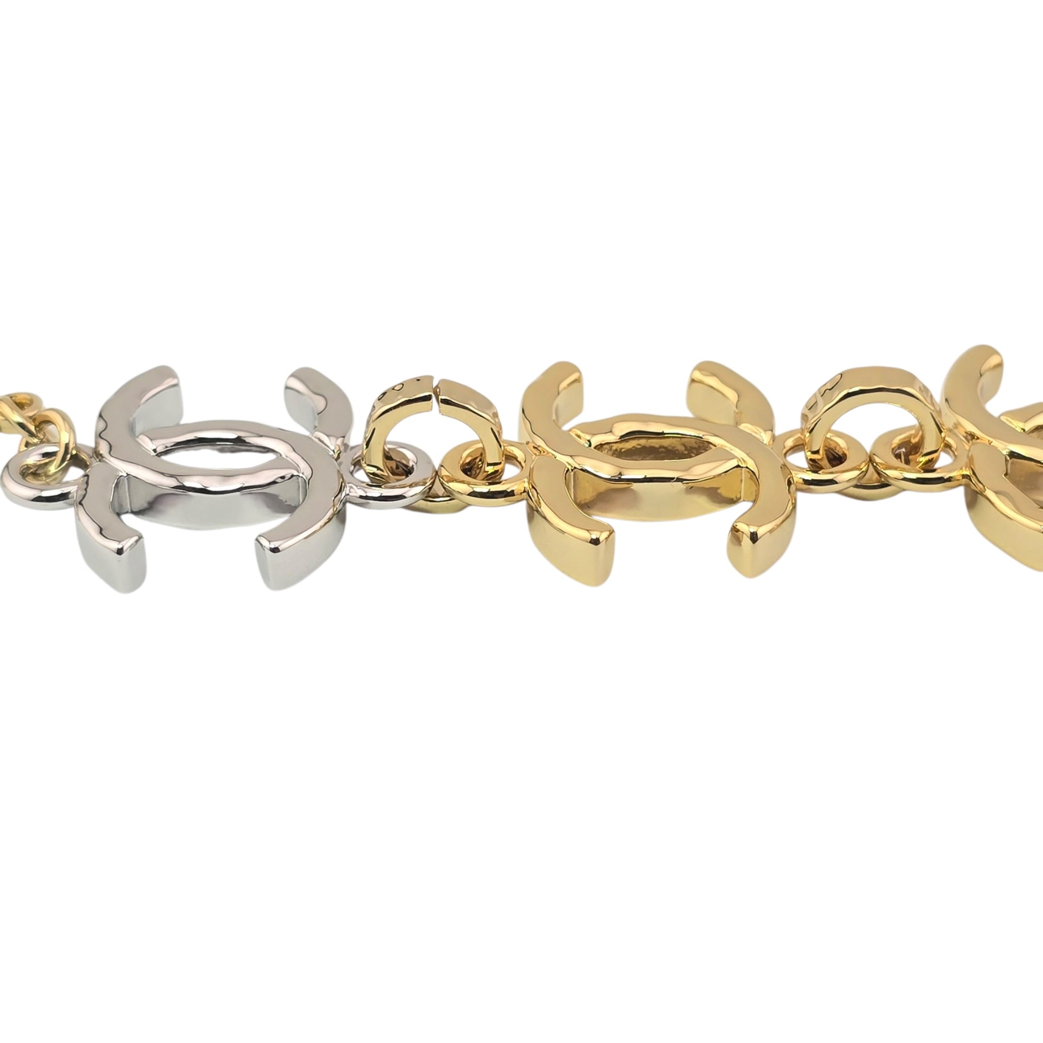 Chanel CC Gold Silver Metal Bracelet 2026 CHANEL