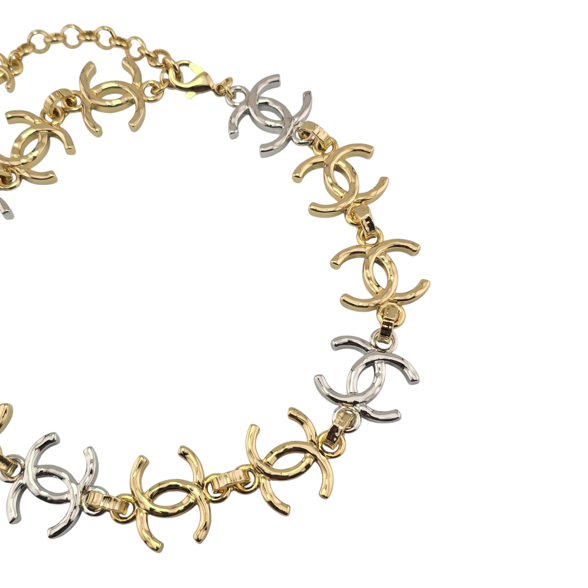 Chanel CC Gold Silver Metal Necklace 2026 CHANEL