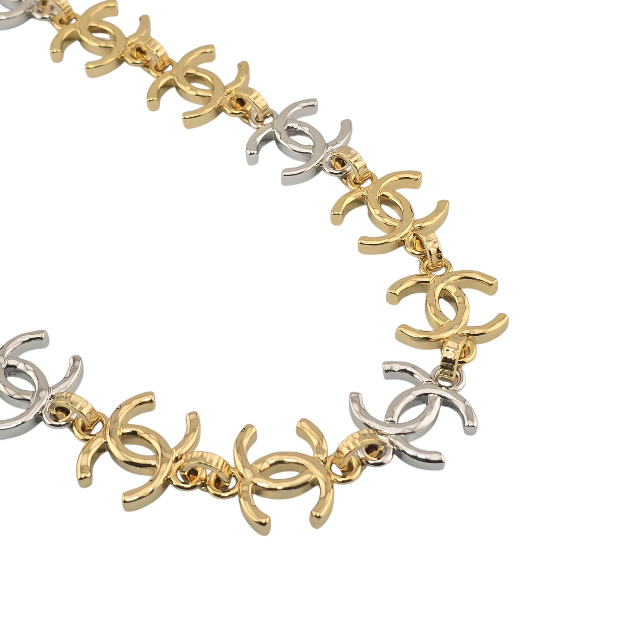 Chanel CC Gold Silver Metal Necklace 2026 CHANEL