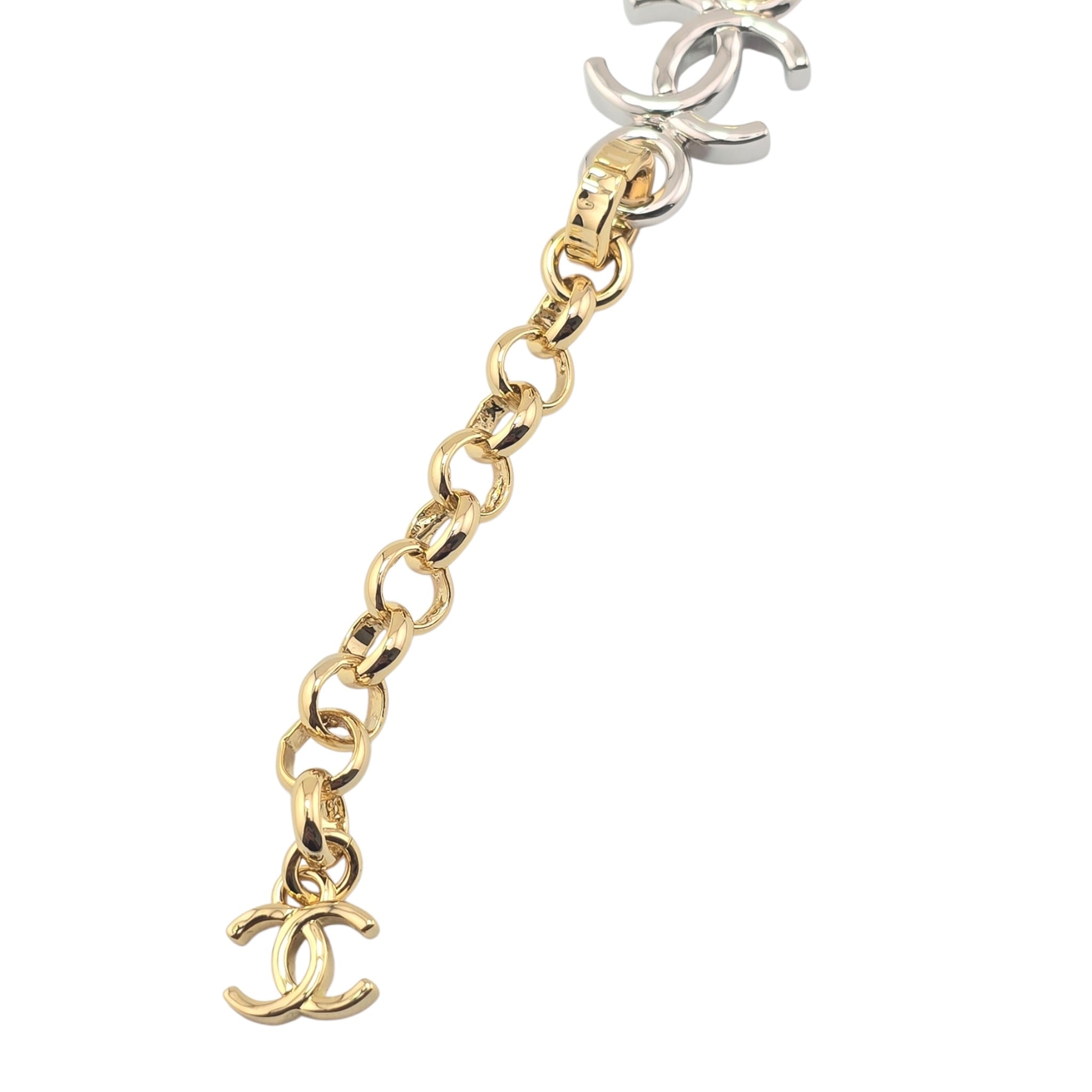 Chanel CC Silver Gold Metal Bracelet 2026 CHANEL