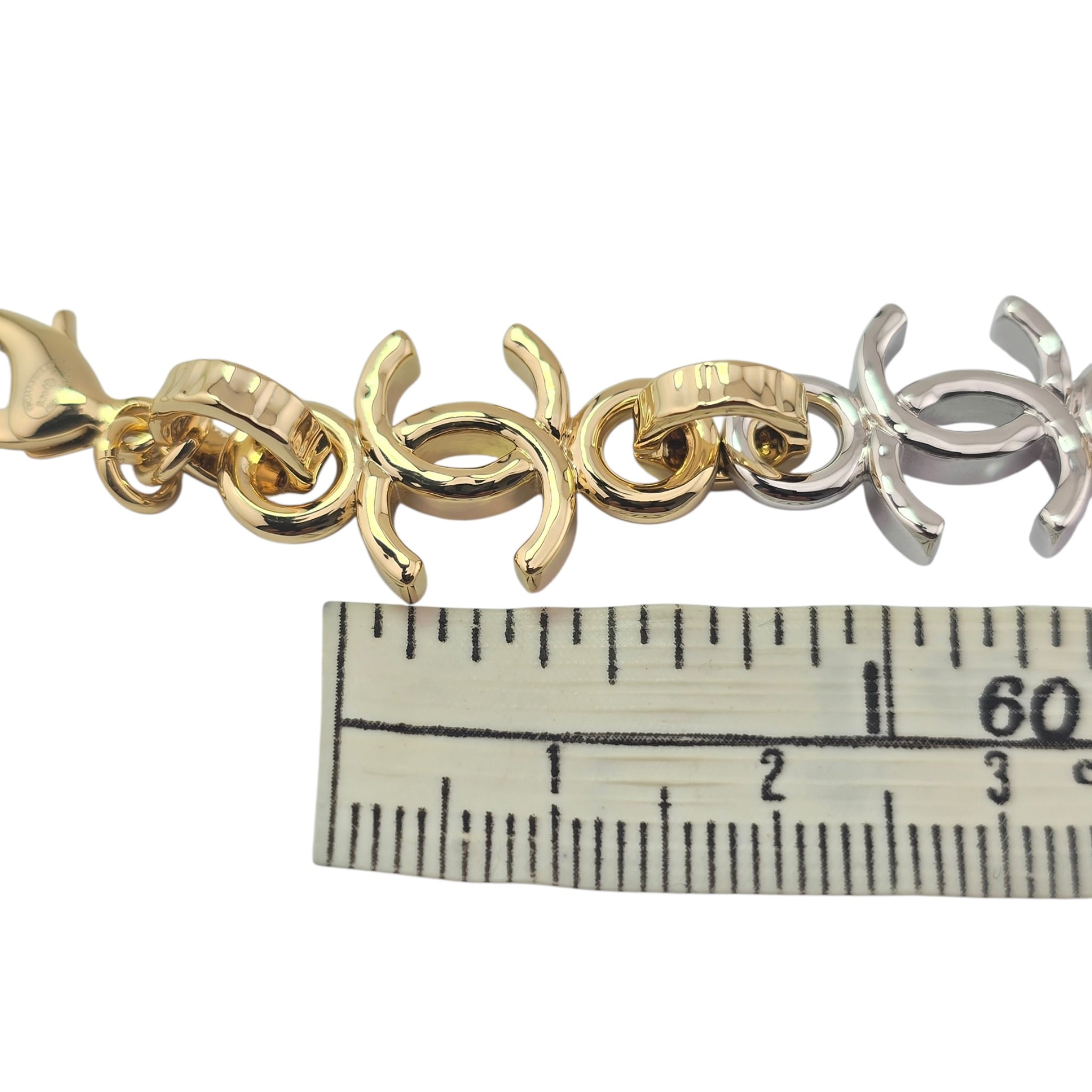 Chanel CC Silver Gold Metal Bracelet 2026 CHANEL