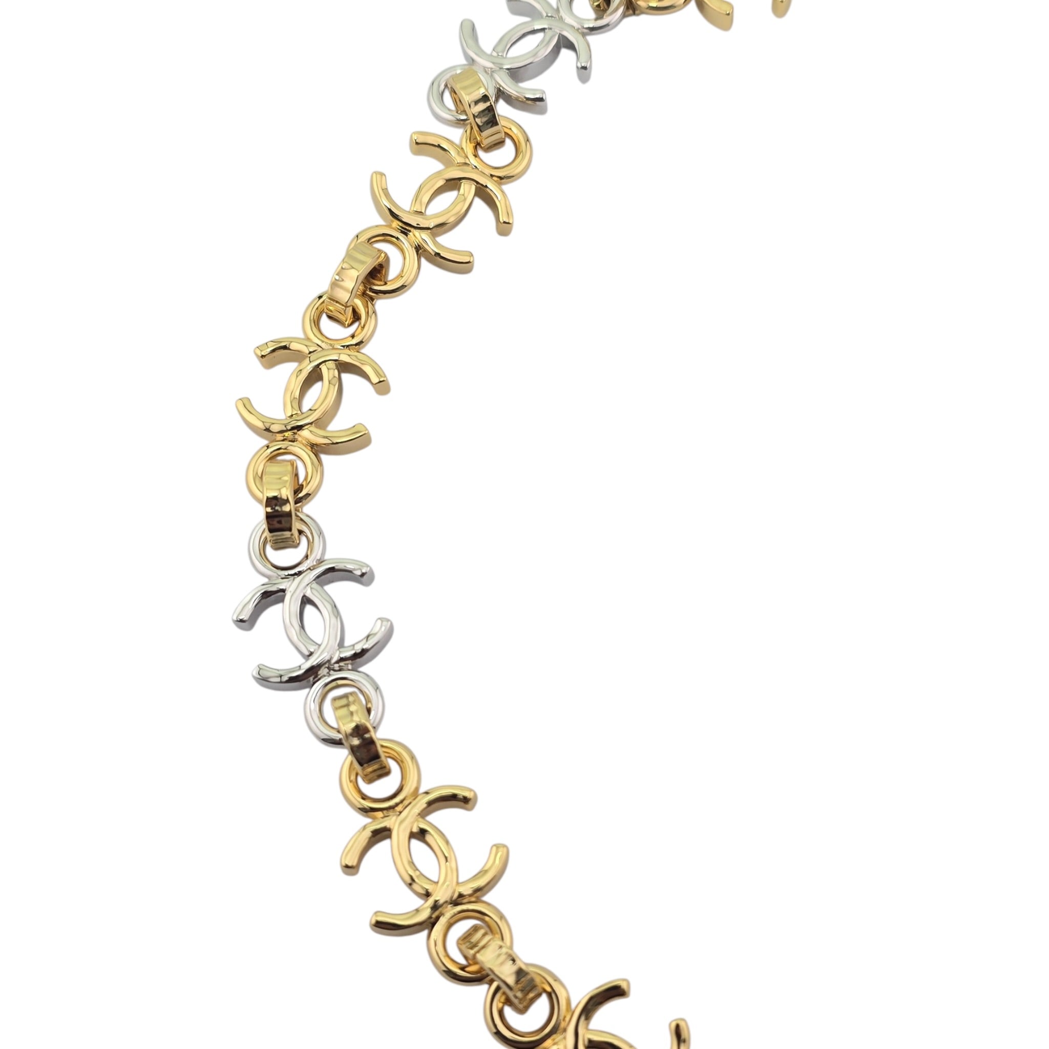 Chanel CC Silver Gold Metal Necklace 2026 CHANEL
