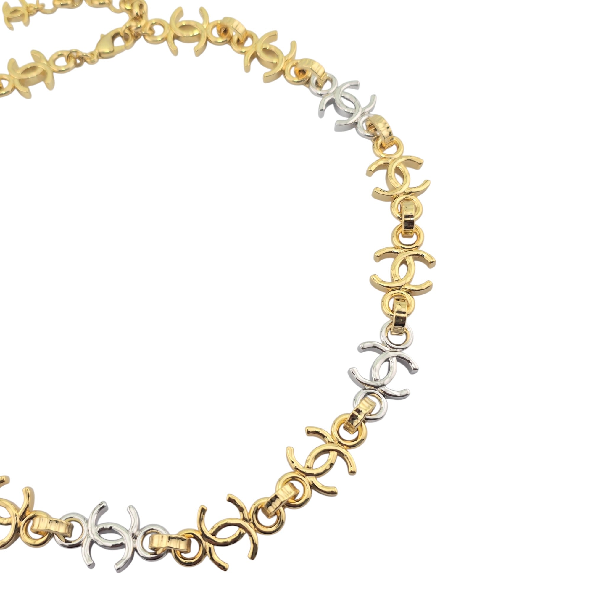 Chanel CC Silver Gold Metal Necklace 2026 CHANEL