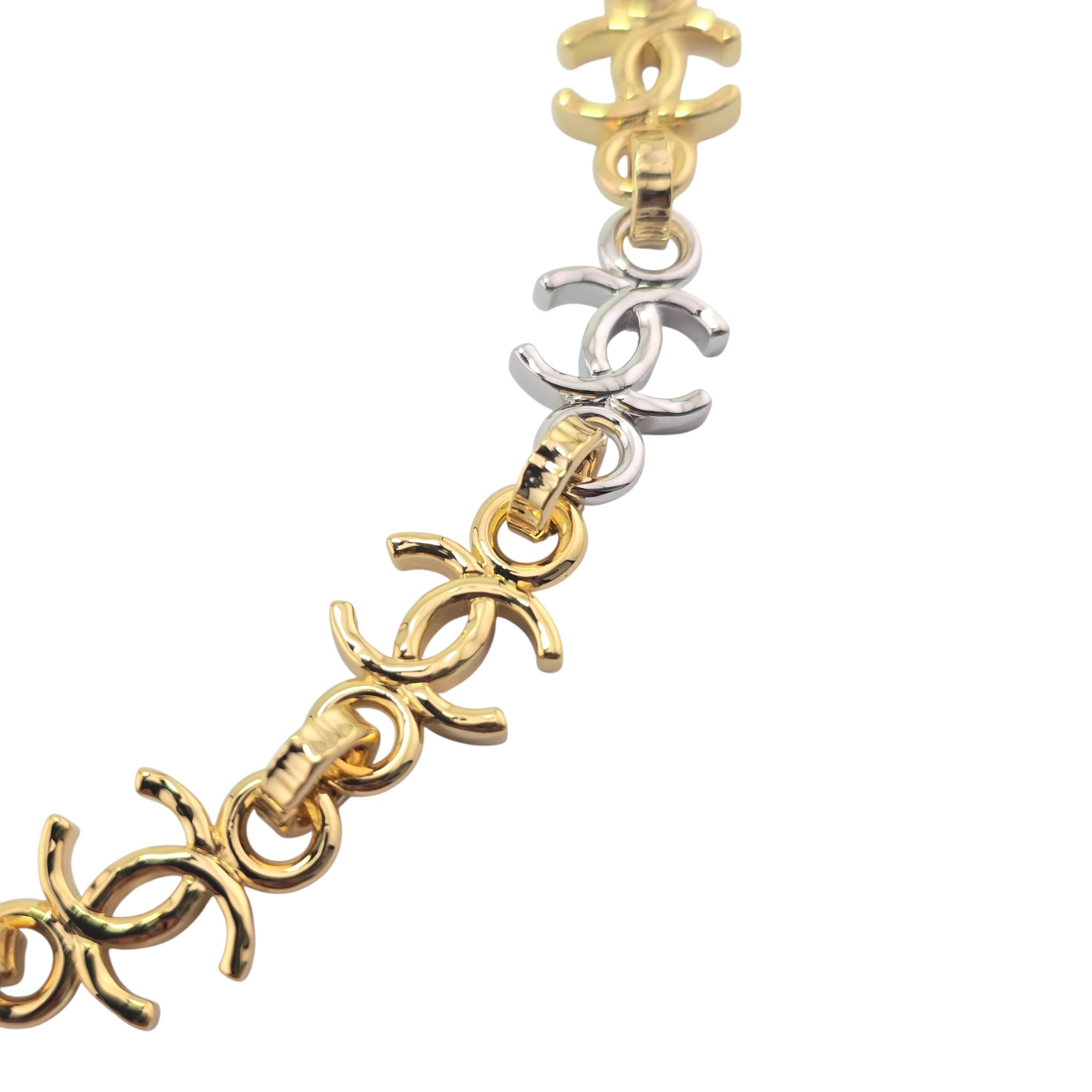 Chanel CC Silver Gold Metal Necklace 2026 CHANEL