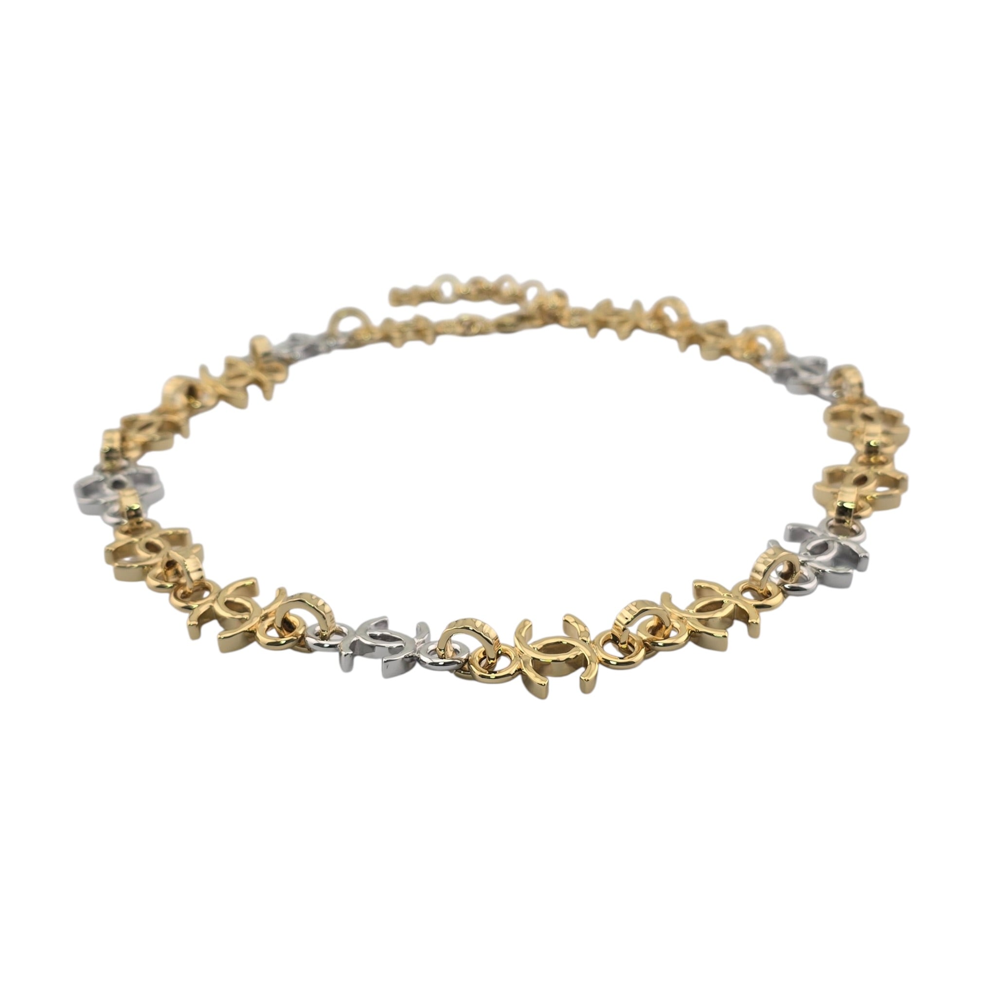 Chanel CC Silver Gold Metal Necklace 2026 CHANEL
