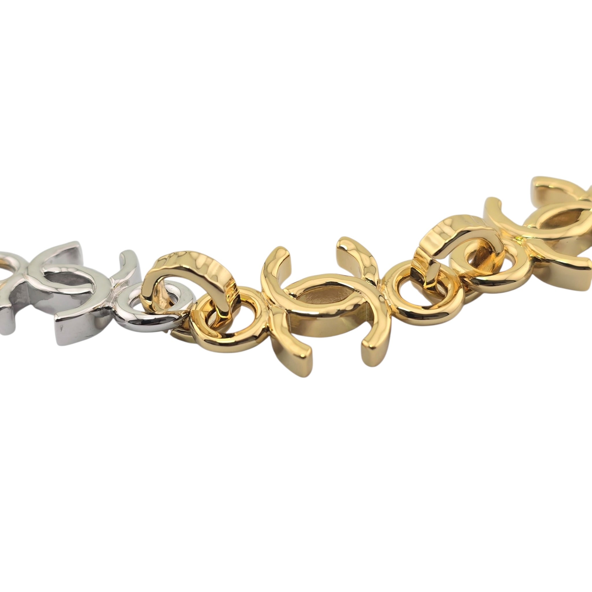 Chanel CC Silver Gold Metal Necklace 2026 CHANEL