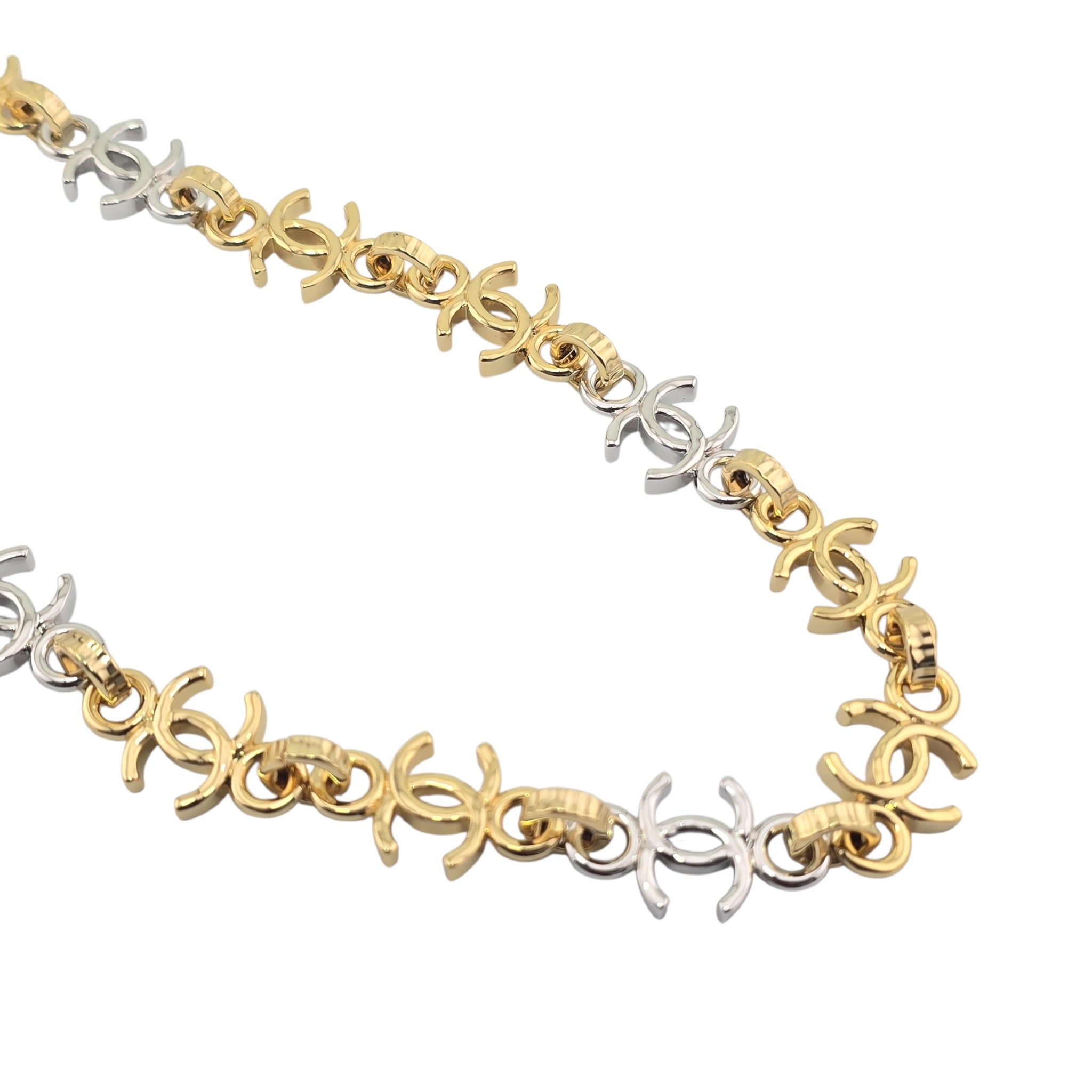 Chanel CC Silver Gold Metal Necklace 2026 CHANEL