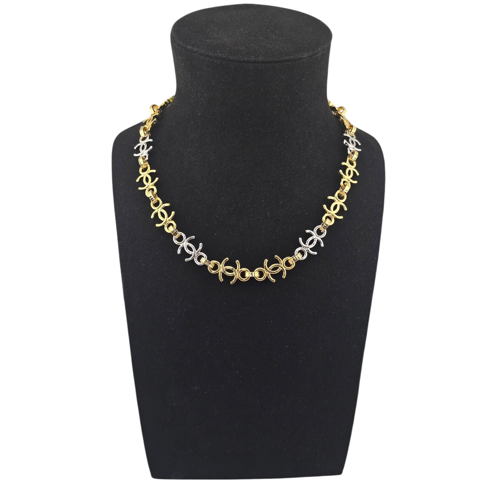 Chanel CC Silver Gold Metal Necklace 2026 CHANEL