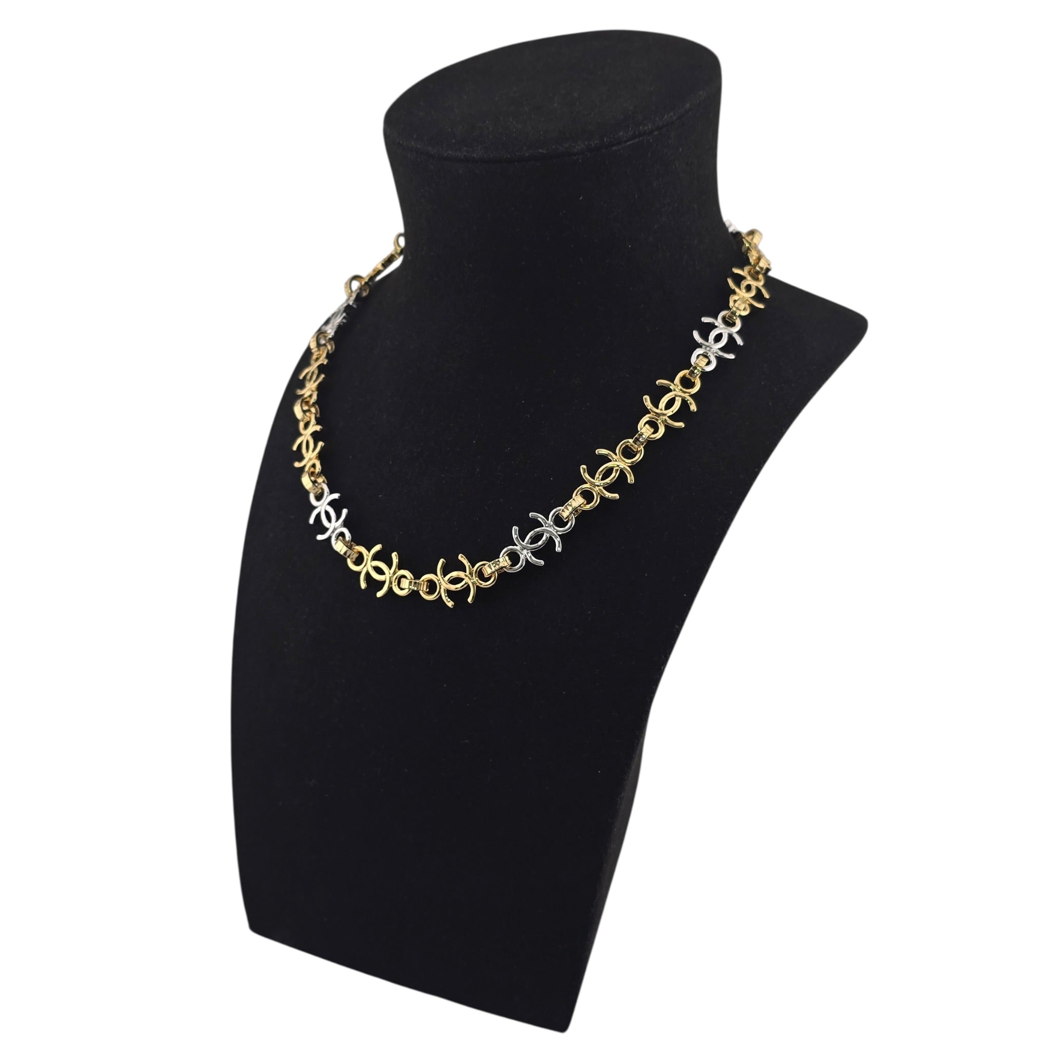 Chanel CC Silver Gold Metal Necklace 2026 CHANEL
