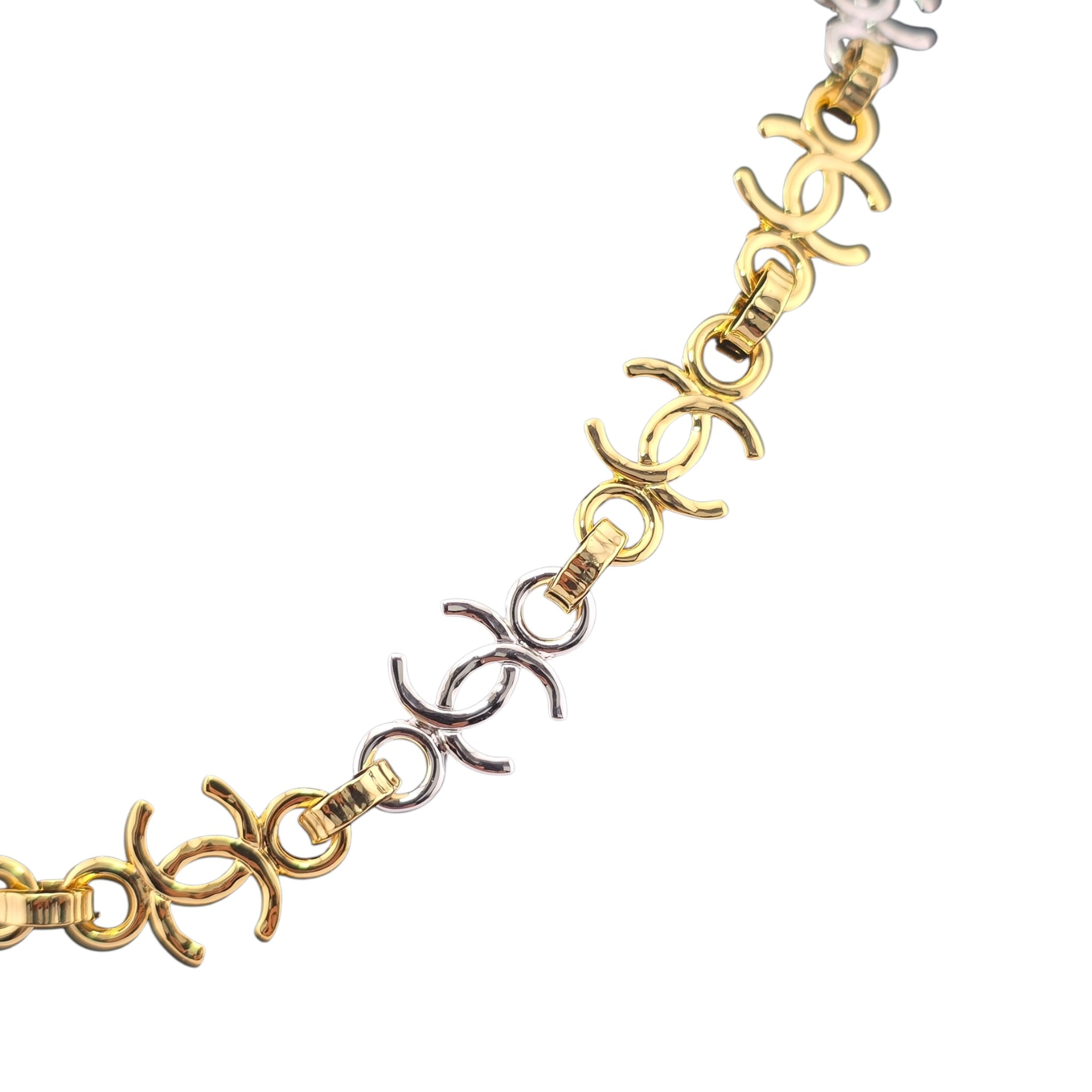 Chanel CC Silver Gold Metal Necklace 2026 CHANEL