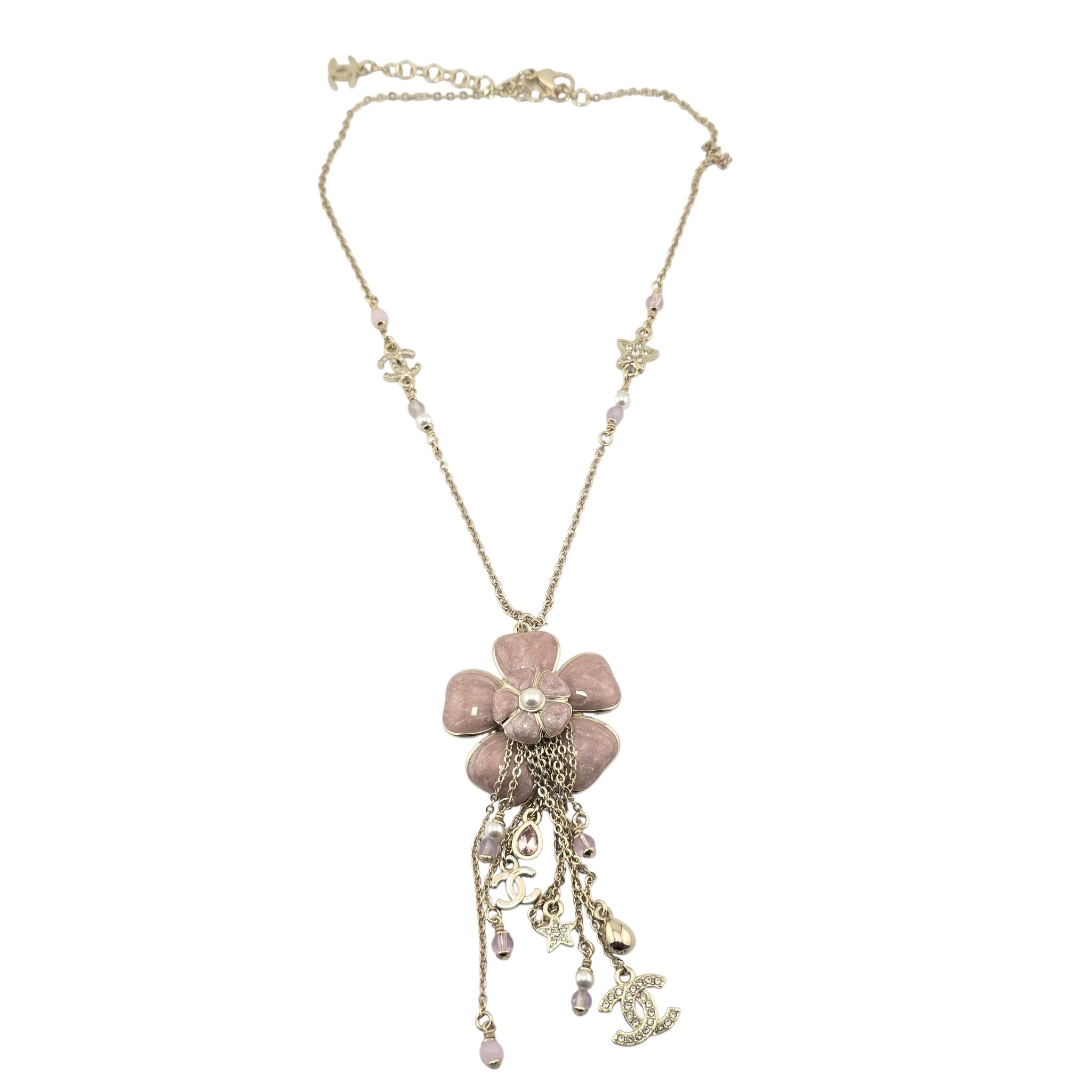 Chanel CC Camellia Pink Gold Necklace 2026 CHANEL