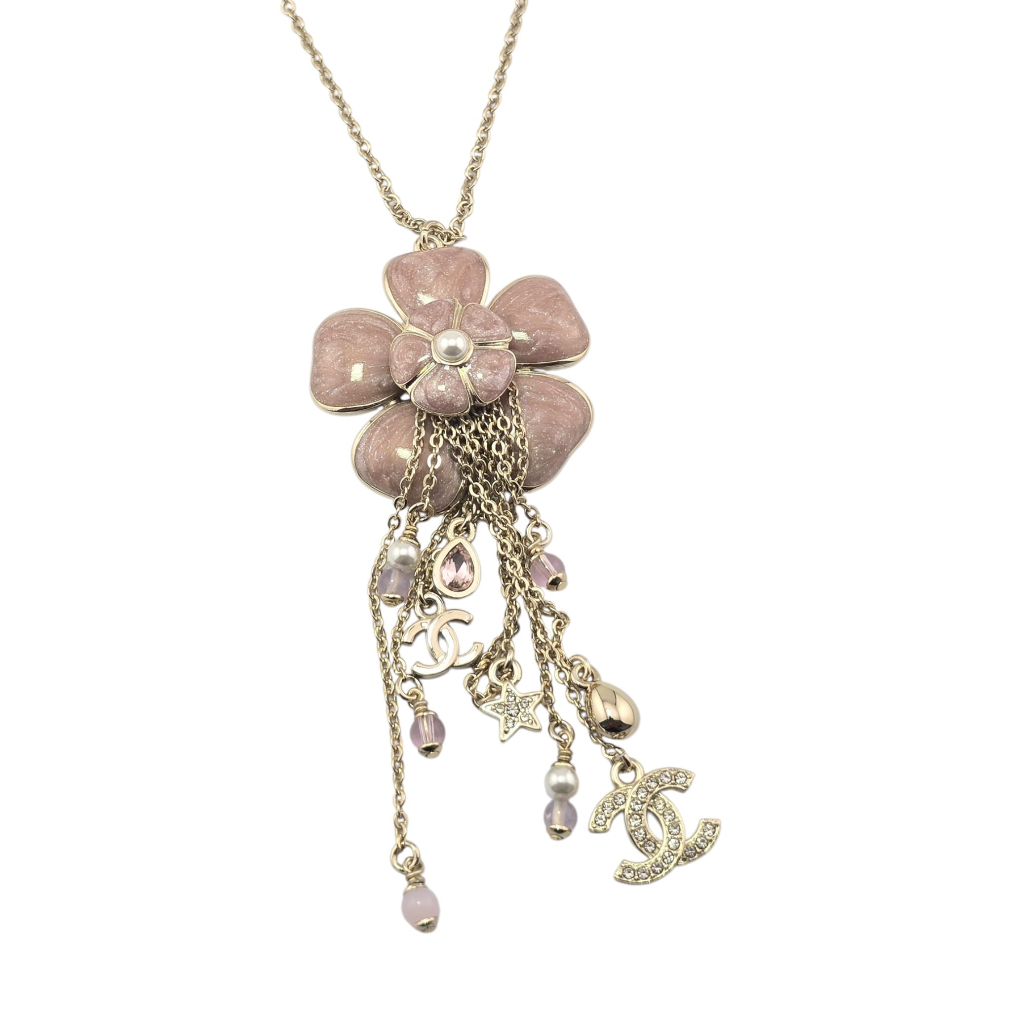 Chanel CC Camellia Pink Gold Necklace 2026 CHANEL