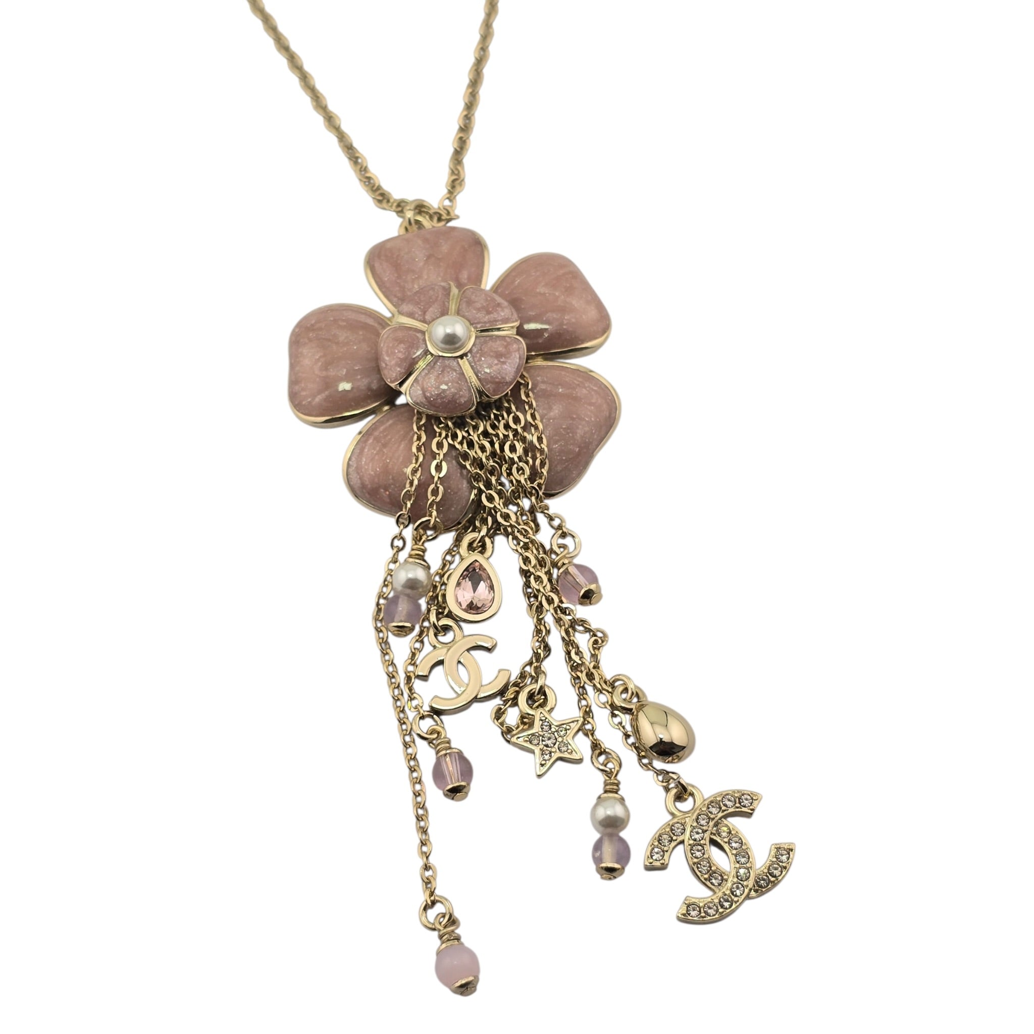 Chanel CC Camellia Pink Gold Necklace 2026 CHANEL