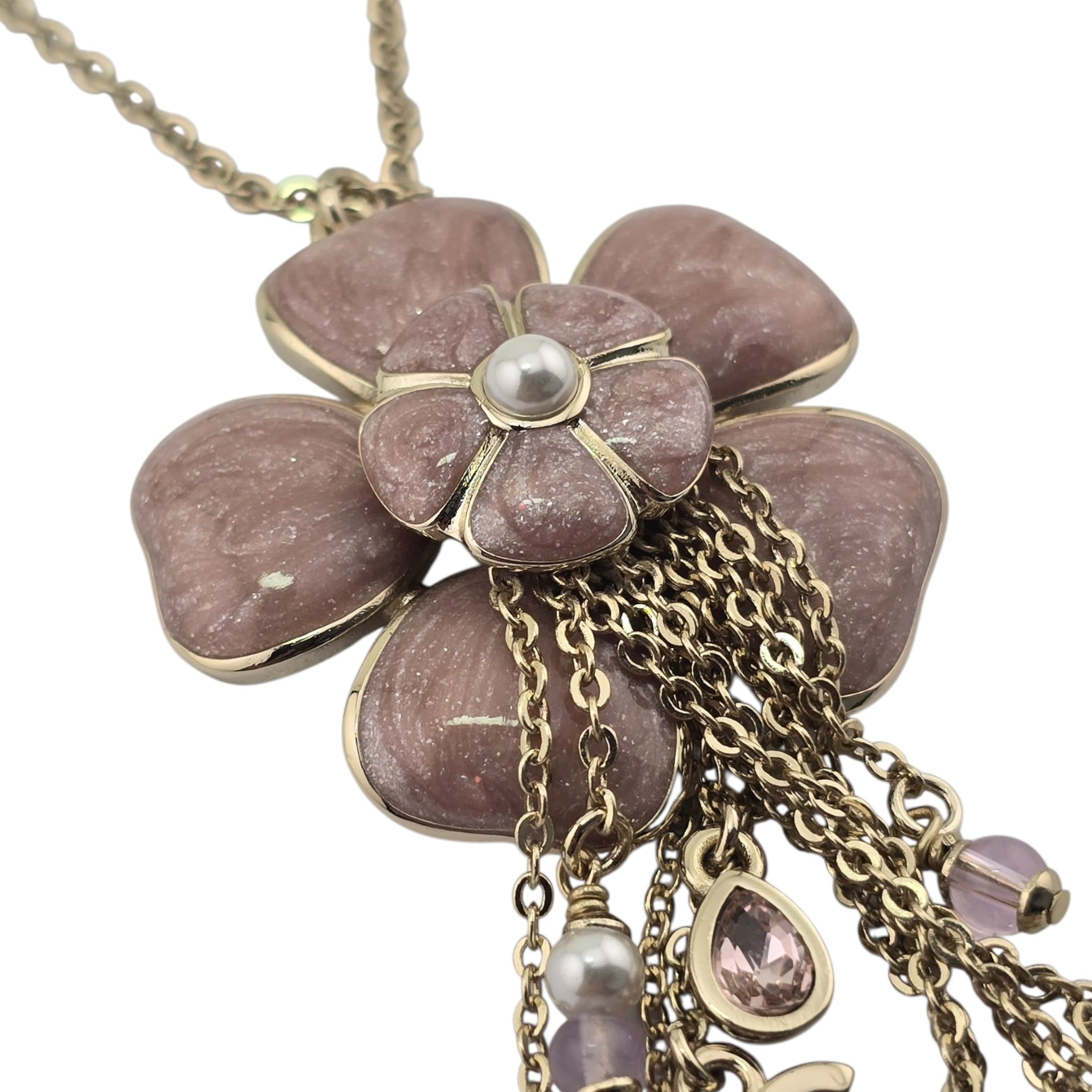 Chanel CC Camellia Pink Gold Necklace 2026 CHANEL