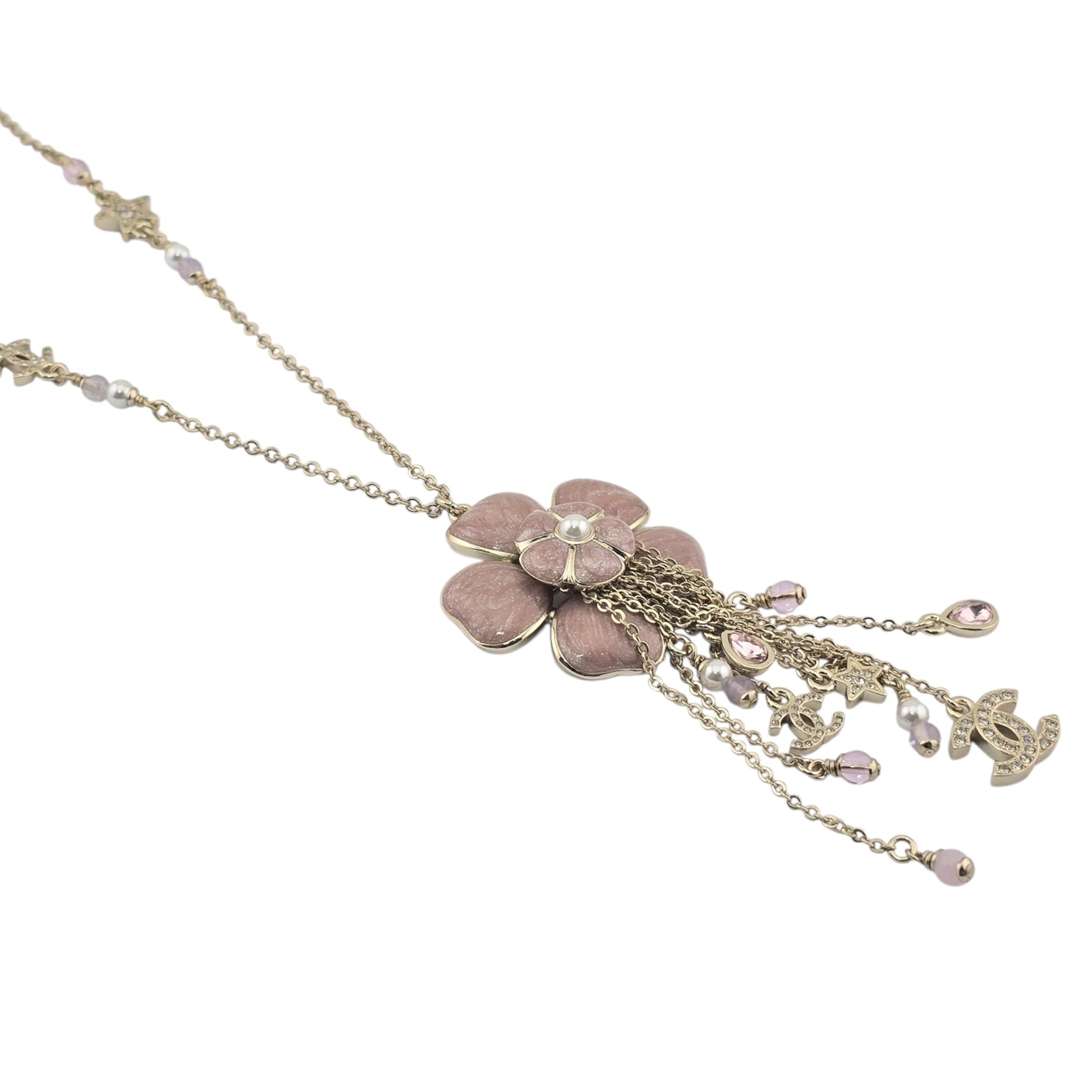 Chanel CC Camellia Pink Gold Necklace 2026 CHANEL