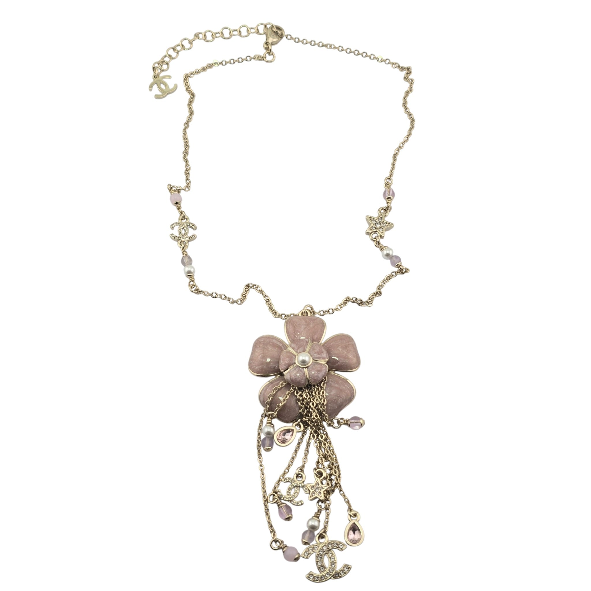 Chanel CC Camellia Pink Gold Necklace 2026 CHANEL