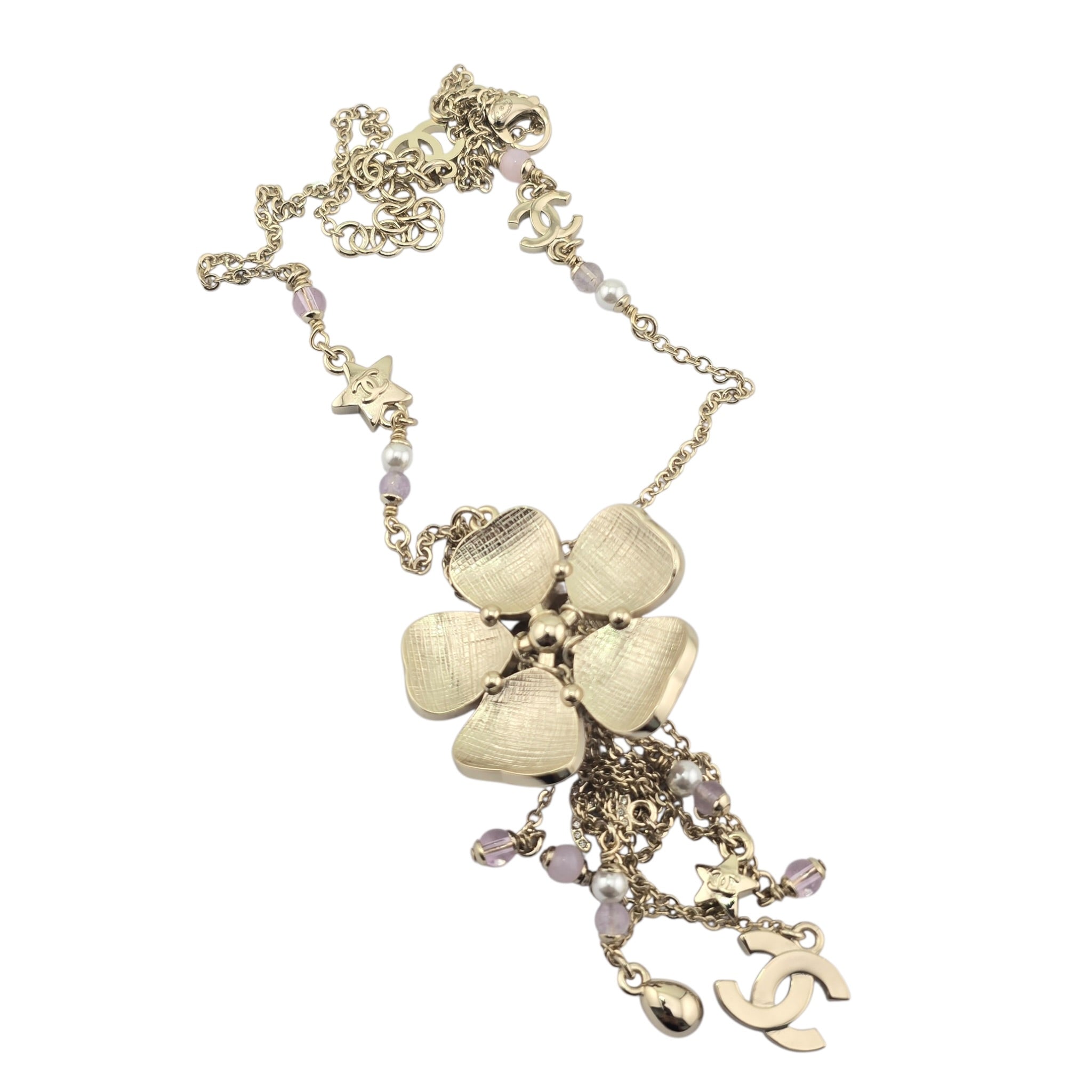 Chanel CC Camellia Pink Gold Necklace 2026 CHANEL