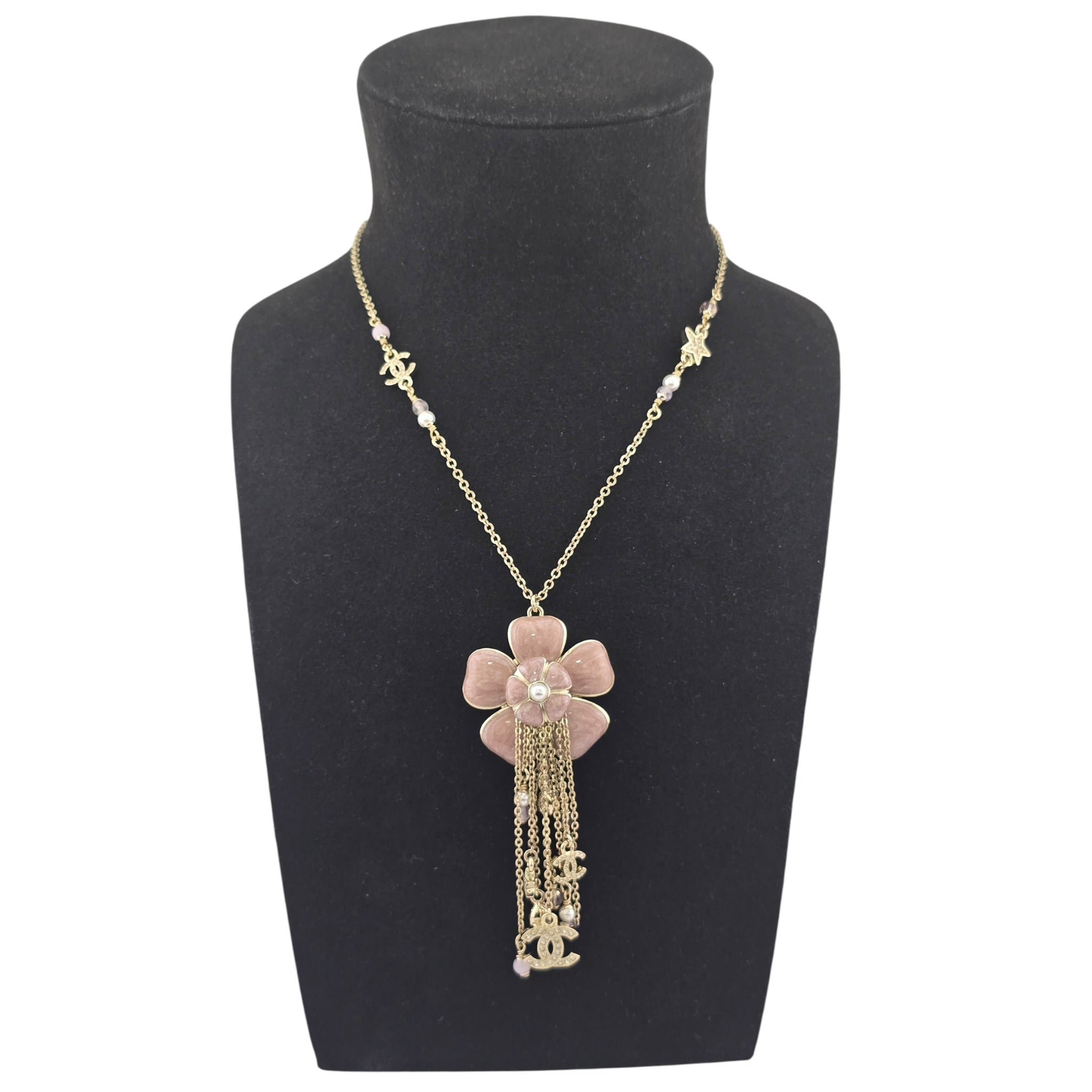Chanel CC Camellia Pink Gold Necklace 2026 CHANEL
