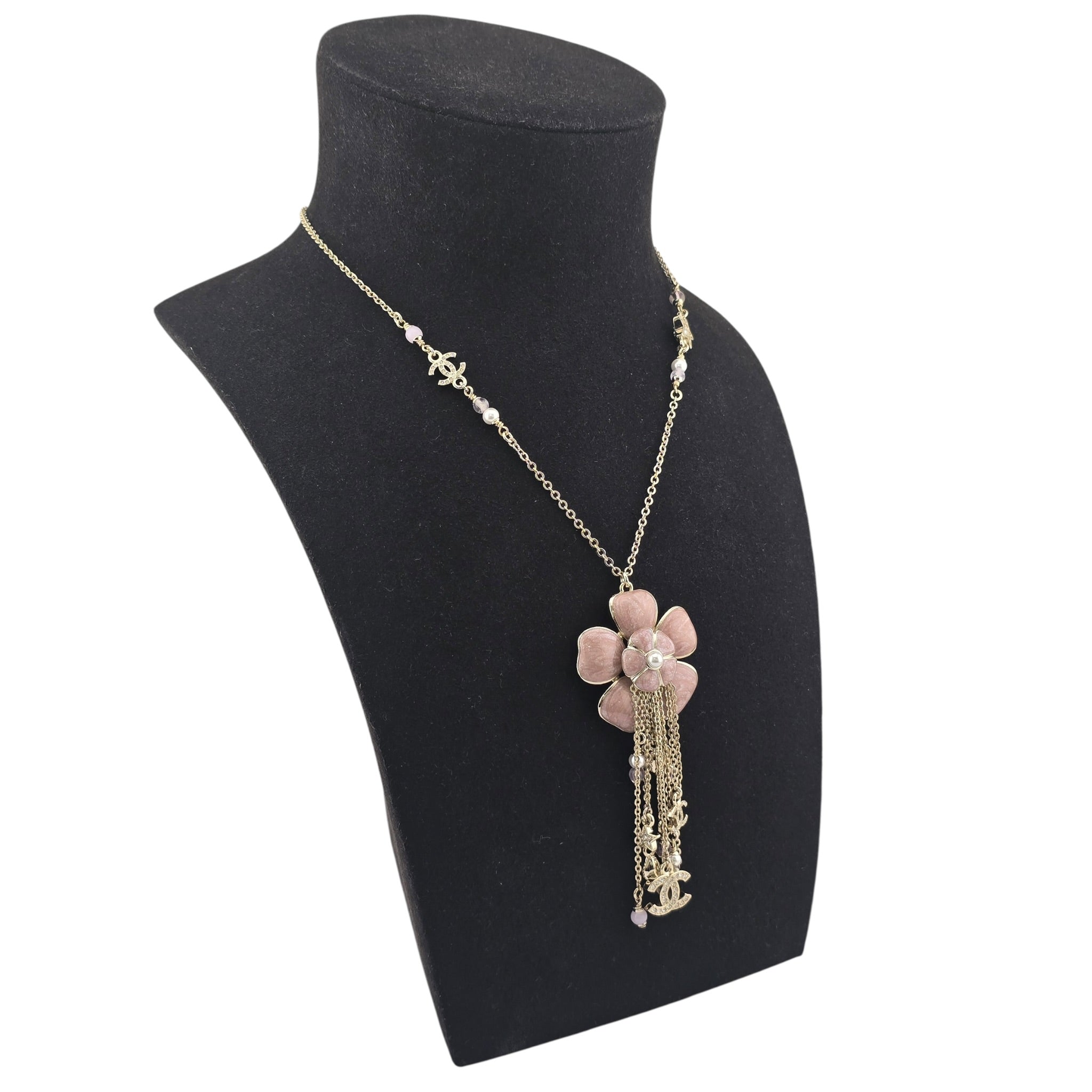 Chanel CC Camellia Pink Gold Necklace 2026 CHANEL