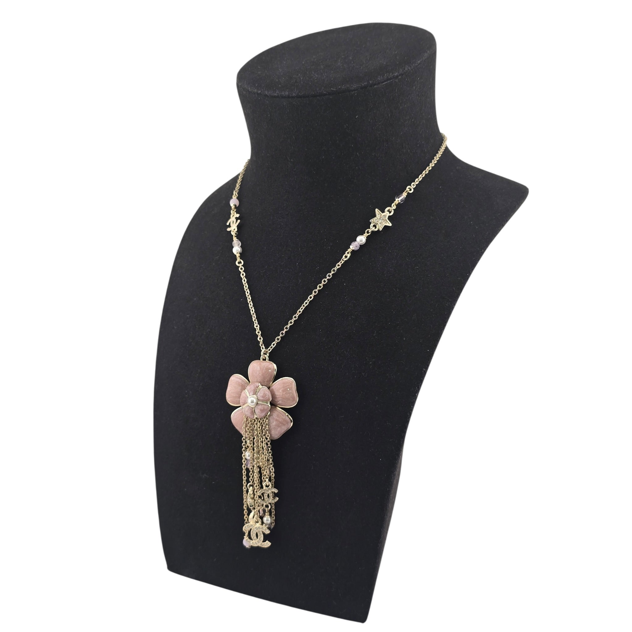 Chanel CC Camellia Pink Gold Necklace 2026 CHANEL