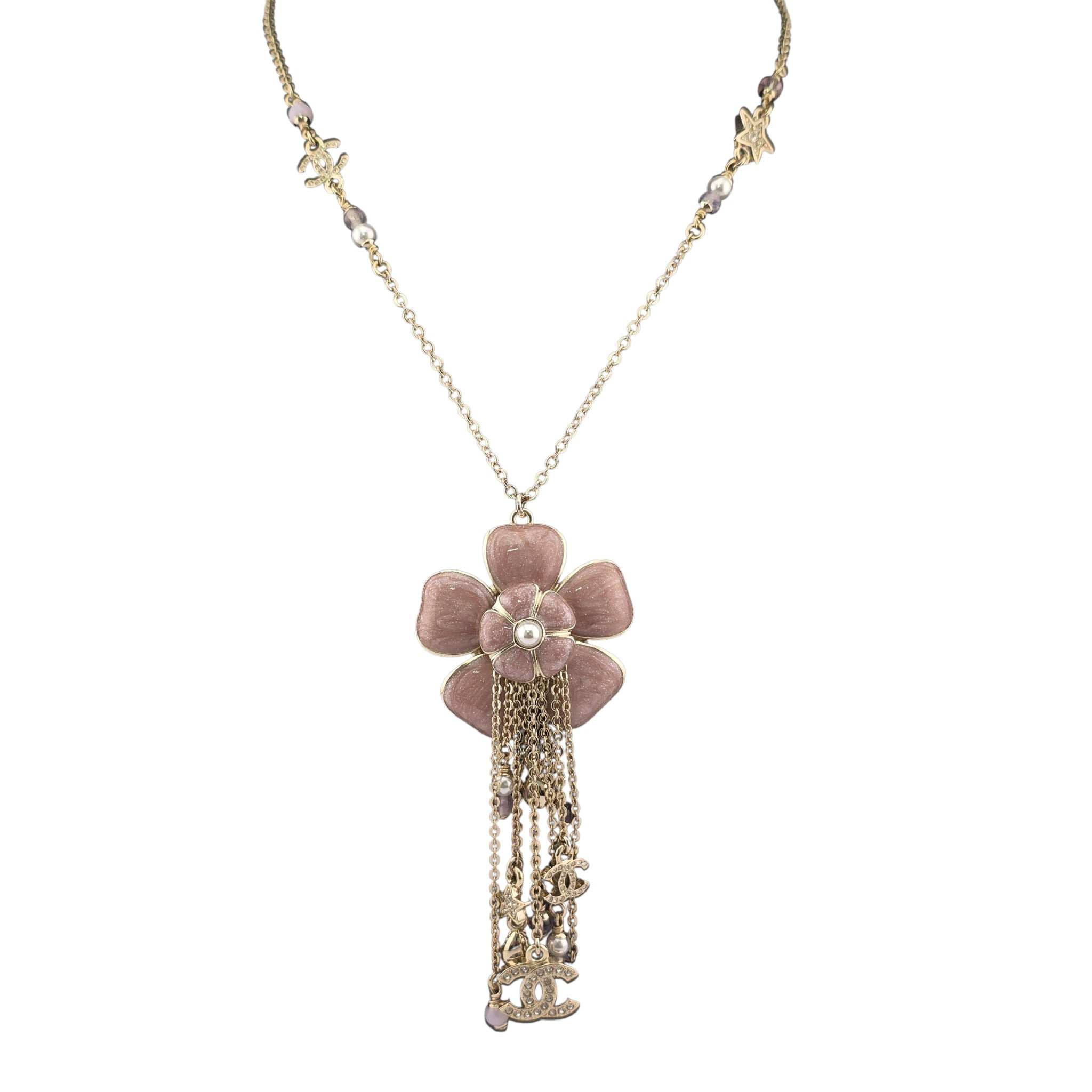 Chanel CC Camellia Pink Gold Necklace 2026 CHANEL