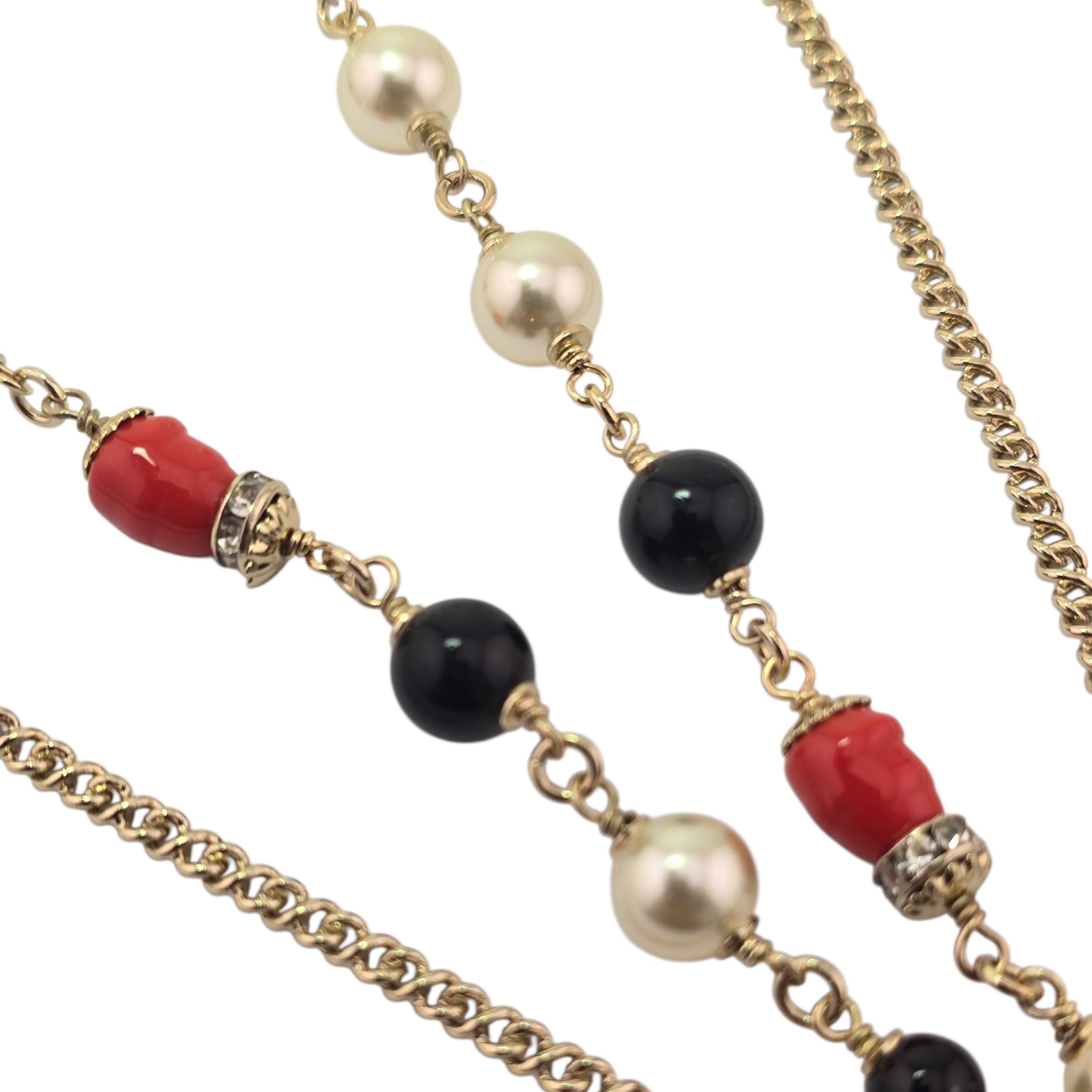 Chanel CC Gold Faux Pearl Pendant Necklace 2024 CHANEL