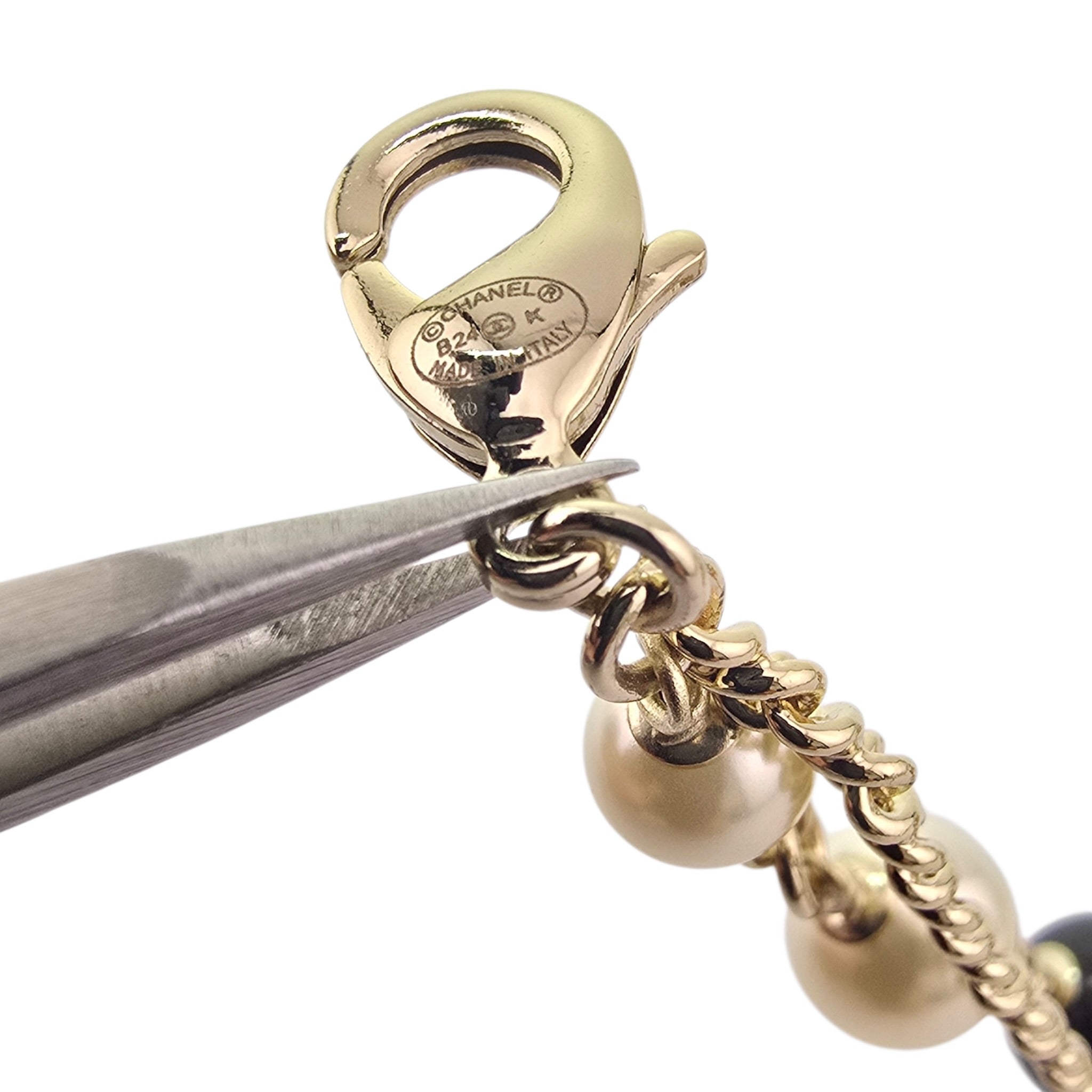 Chanel CC Gold Faux Pearl Pendant Necklace 2024 CHANEL