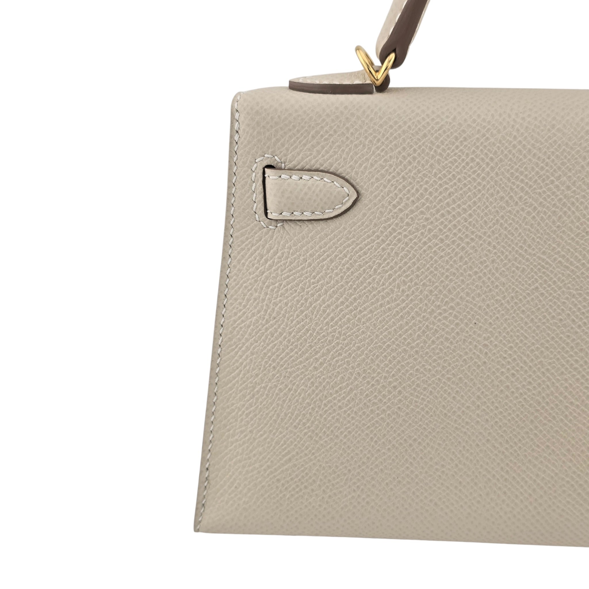 Hermes Mini Kelly II Epsom Craie Gold Hardware HERMES