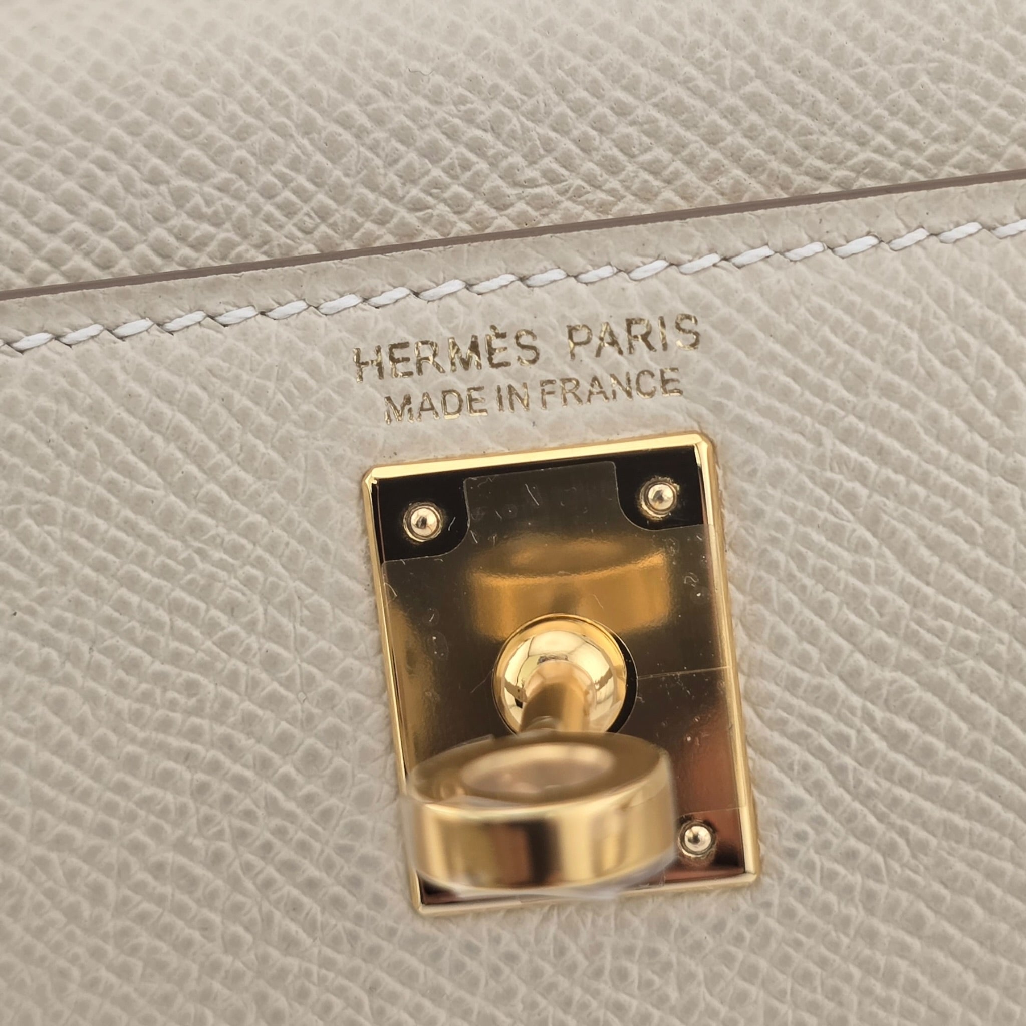 Hermes Mini Kelly II Epsom Craie Gold Hardware HERMES