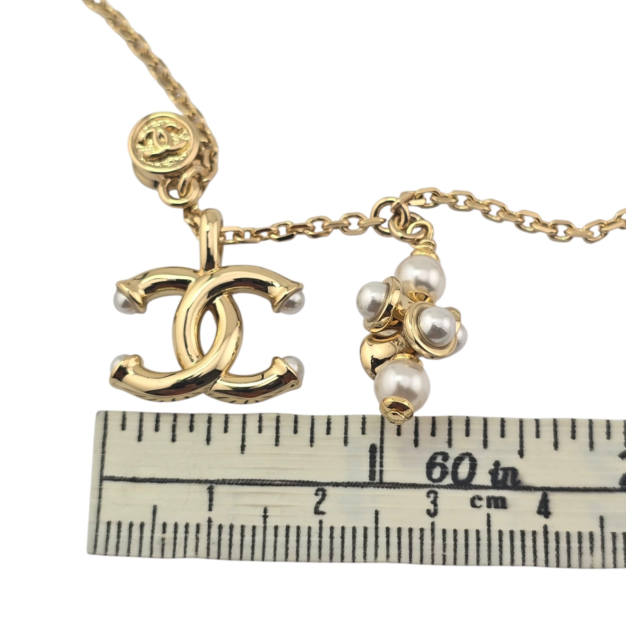 Chanel CC Gold Pendant Faux Pearl Necklace 2026 CHANEL