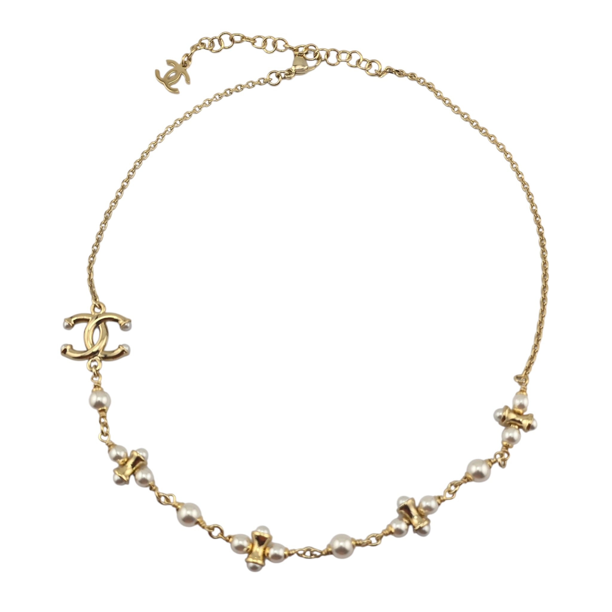 Chanel CC Faux Pearl Gold Pendant Necklace 2026 CHANEL