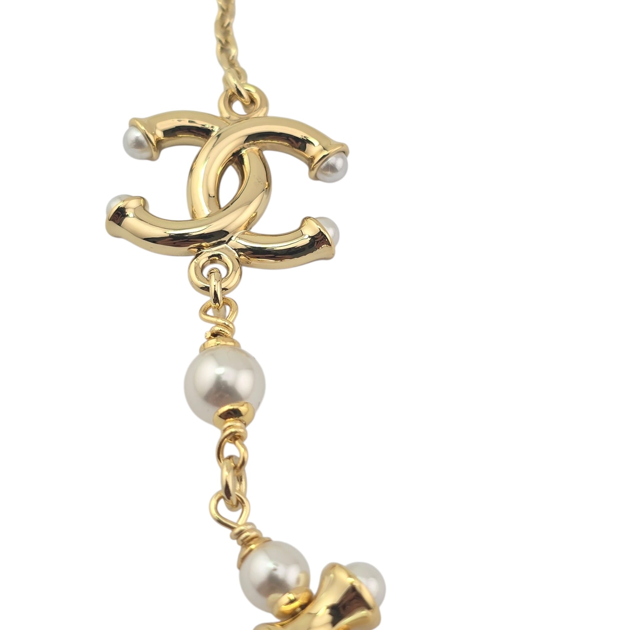 Chanel CC Faux Pearl Gold Pendant Necklace 2026 CHANEL
