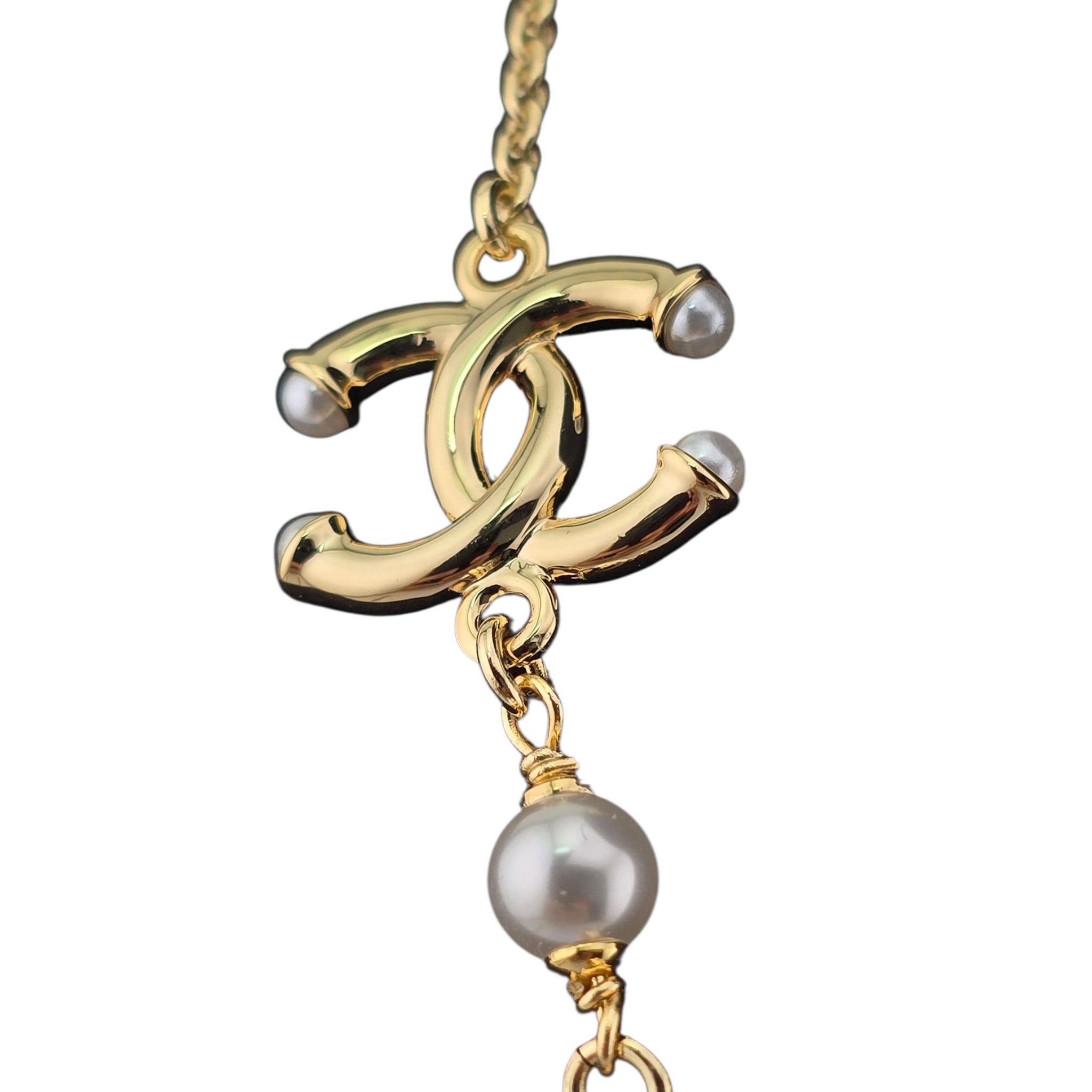 Chanel CC Faux Pearl Gold Pendant Necklace 2026 CHANEL