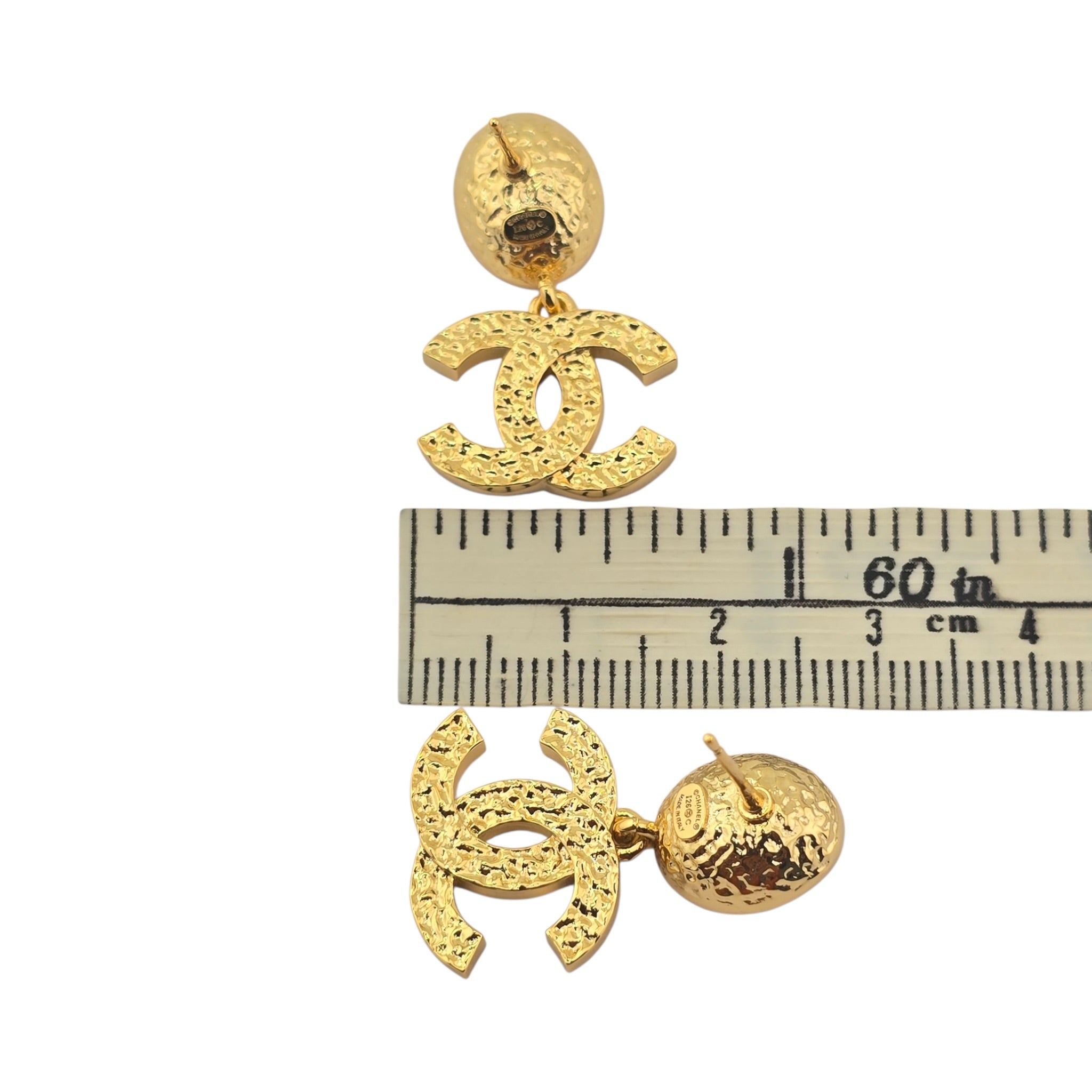 Chanel CC Gold Pink Crystal Drop Earrings 2025 CHANEL