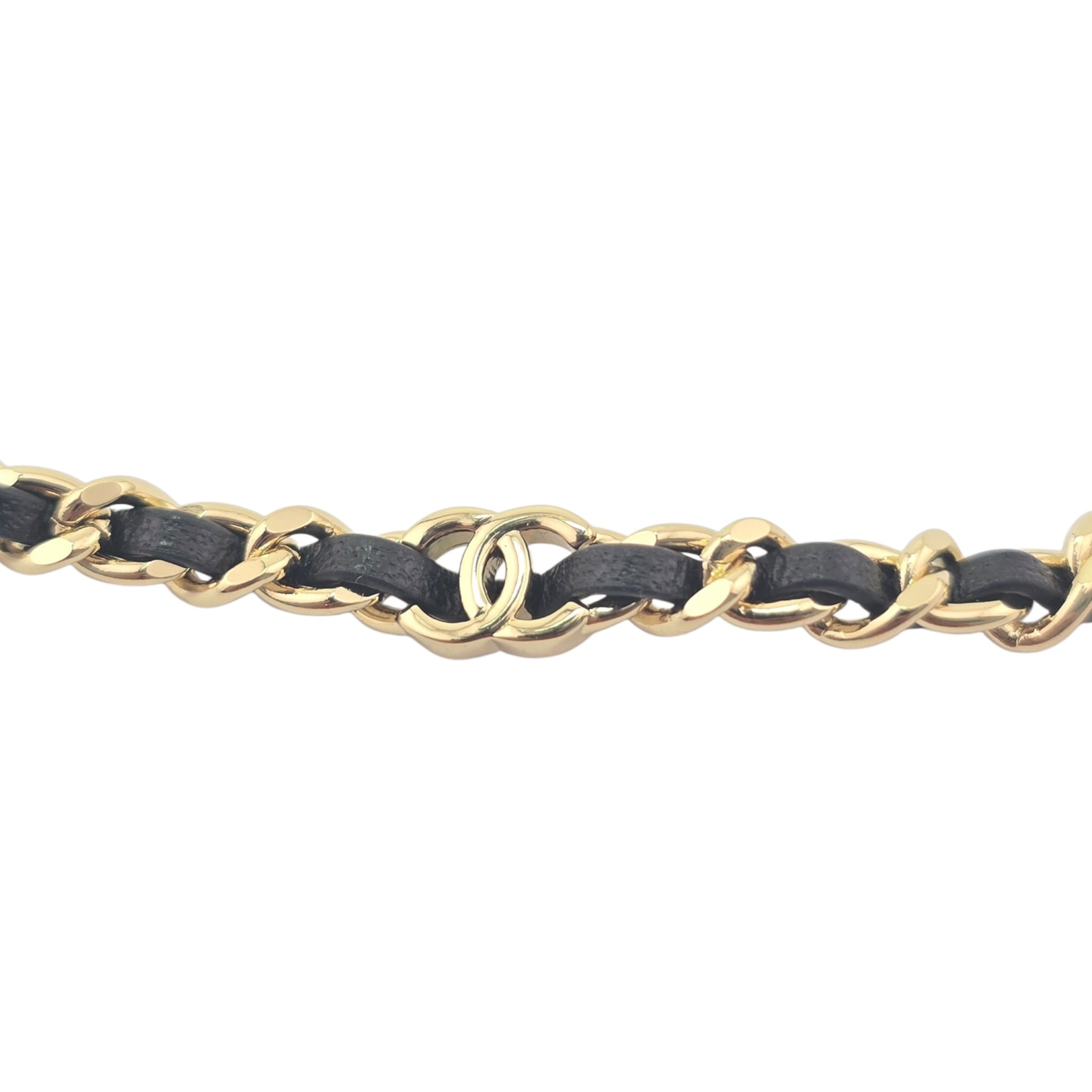 Chanel CC Lambskin Choker Black Gold Necklace 2026 CHANEL